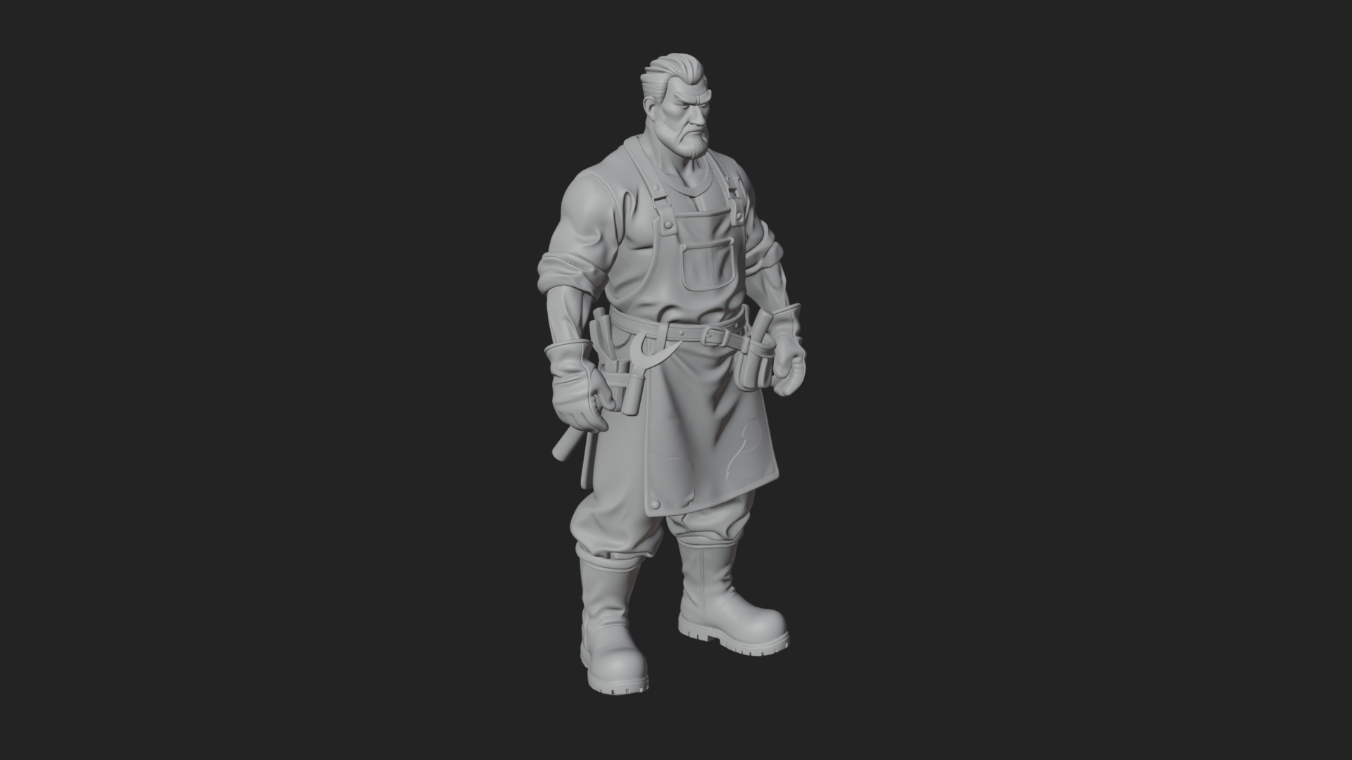 Blacksmith Man Statue Design 21 3D Print Model 3D Model