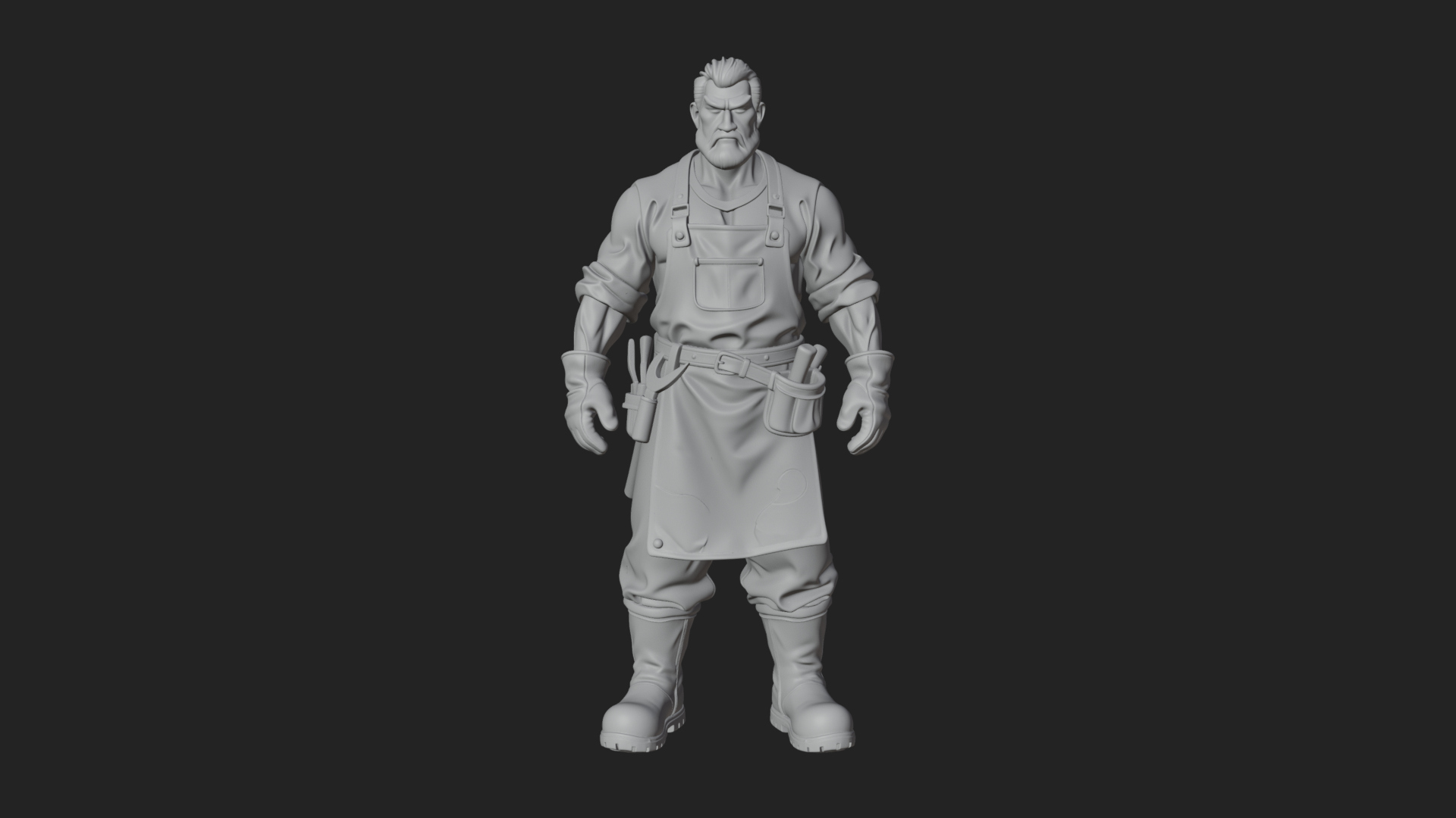 Blacksmith Man Statue Design 21 3D Print Model 3D Model