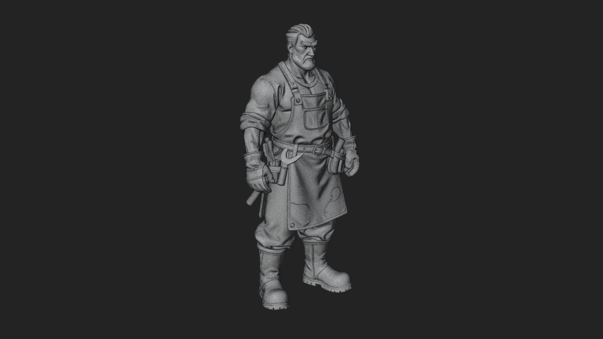 Blacksmith Man Statue Design 21 3D Print Model 3D Model