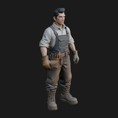 Blacksmith Man Statue Design 3 3D Print Model