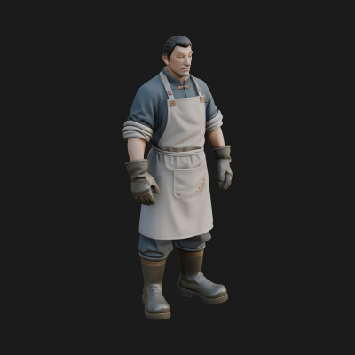 Blacksmith Man Statue Design 4 3D Print Model