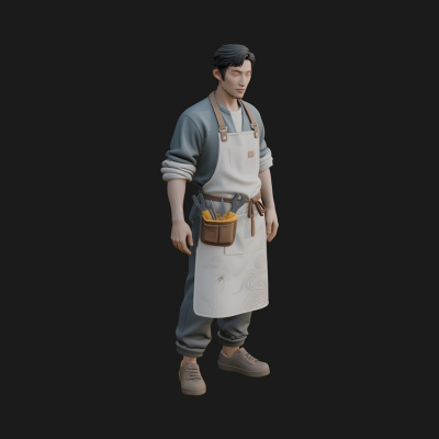 Blacksmith Man Statue Design 7 3D Print Model