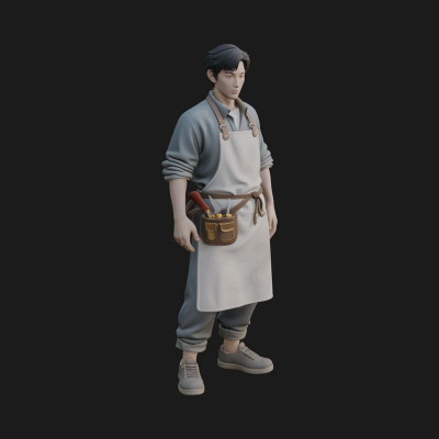Blacksmith Man Statue Design 9 3D Print Model