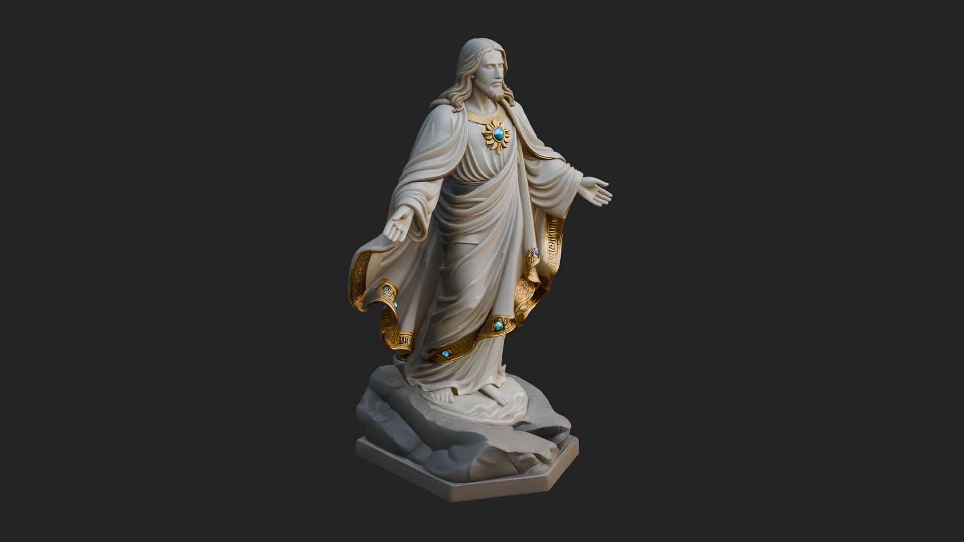 Blessing Christ Statue Design 12 3D Print Model 3D Model