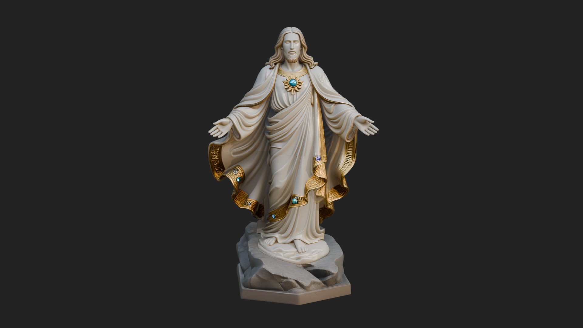 Blessing Christ Statue Design 12 3D Print Model 3D Model
