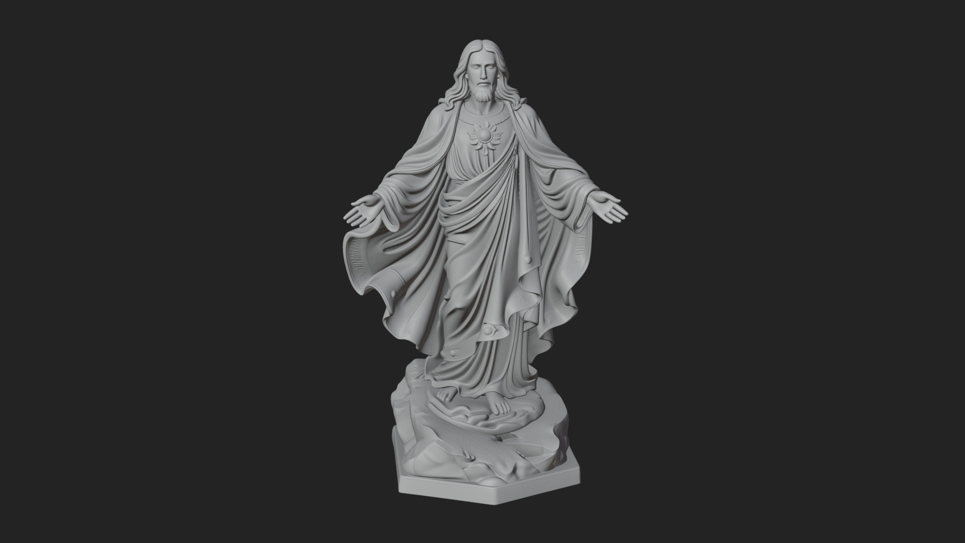 Blessing Christ Statue Design 12 3D Print Model 3D Model