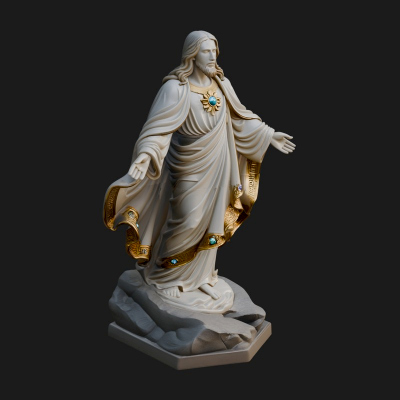 Blessing Christ Statue Design 12 3D Print Model