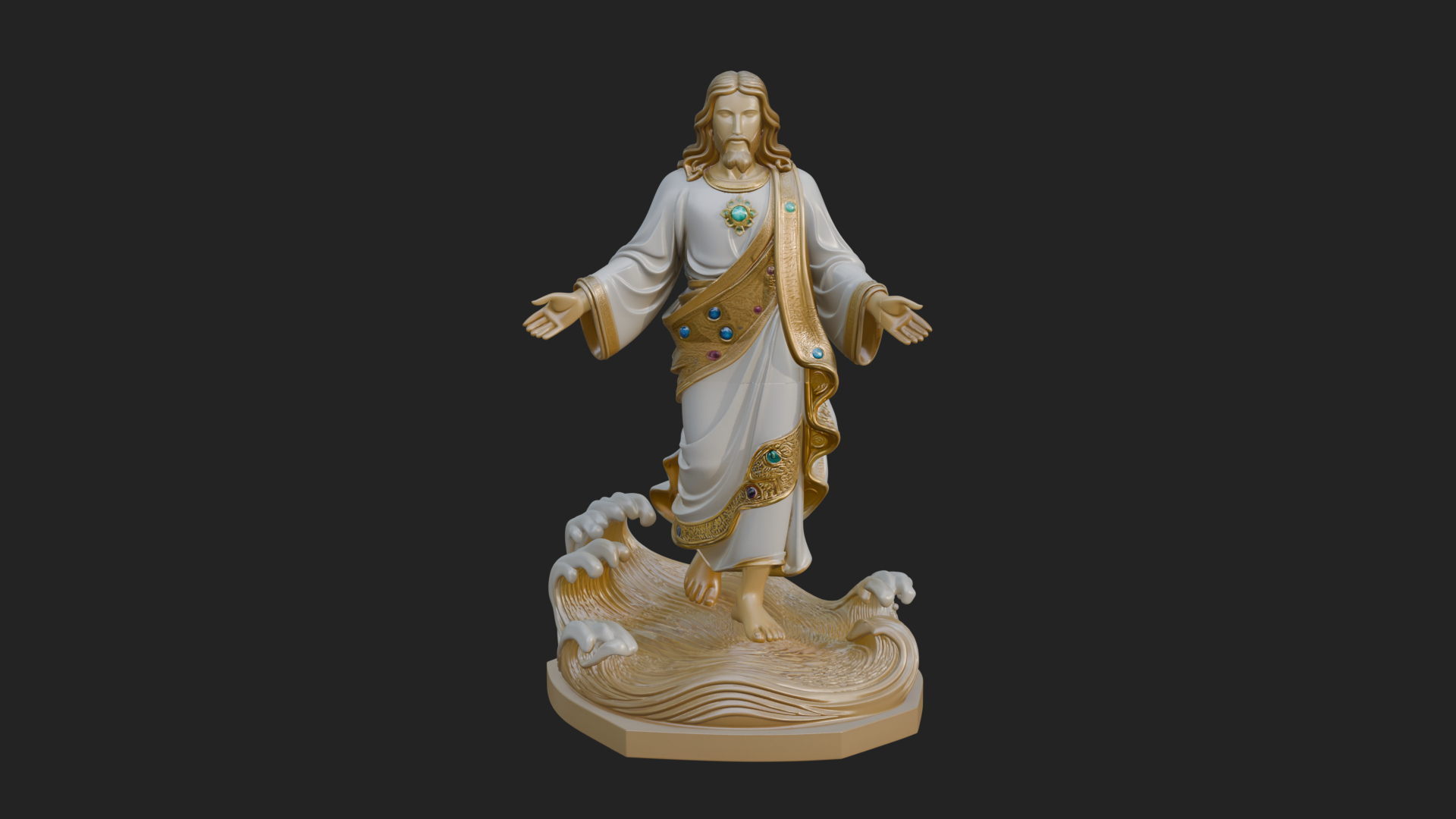 Blessing Christ Statue Design 5 3D Print Model 3D Model