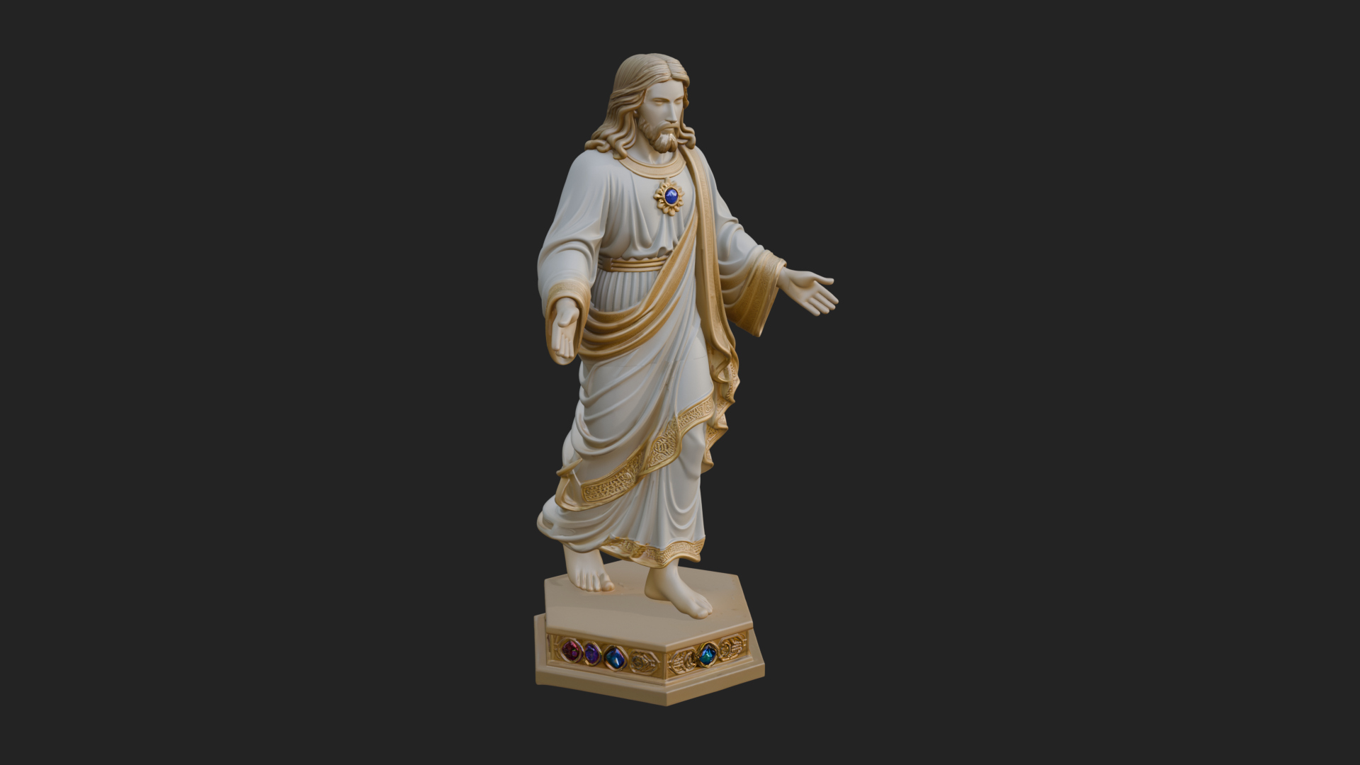 Blessing Christ Statue Design 7 3D Print Model 3D Model