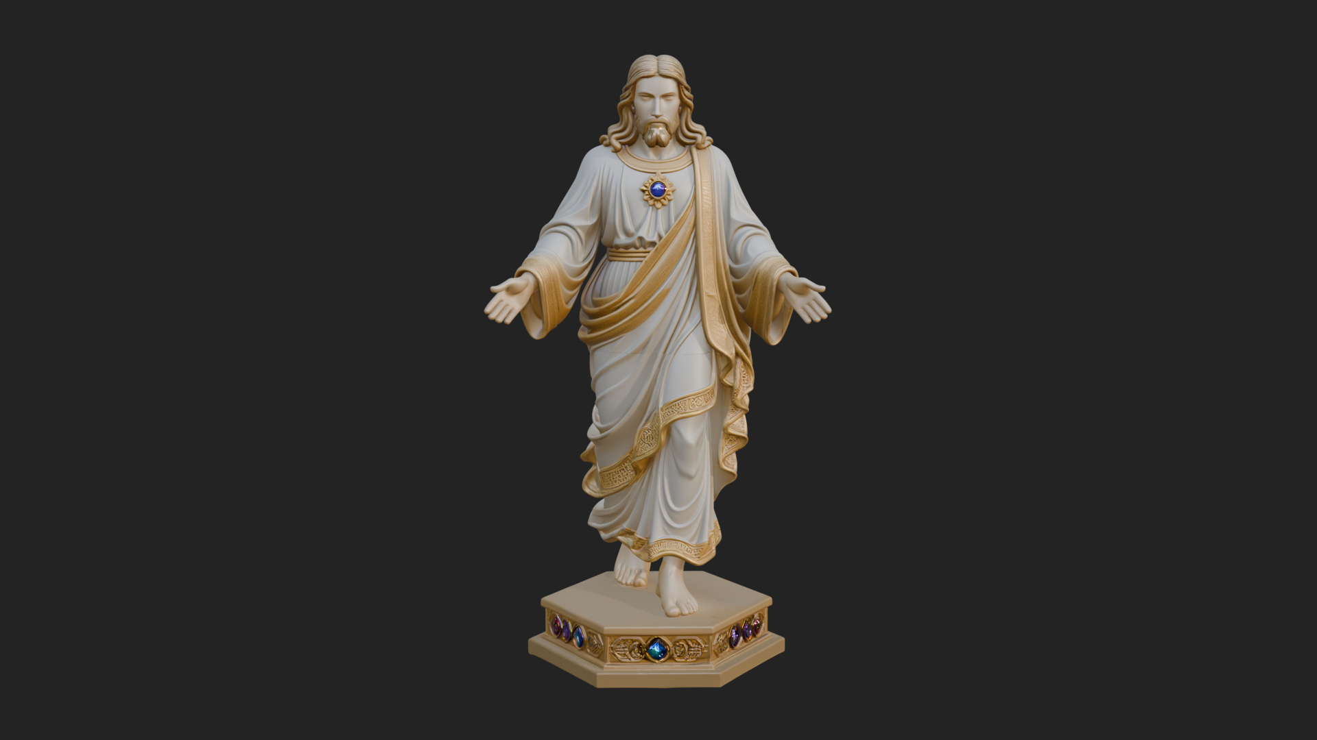Blessing Christ Statue Design 7 3D Print Model 3D Model