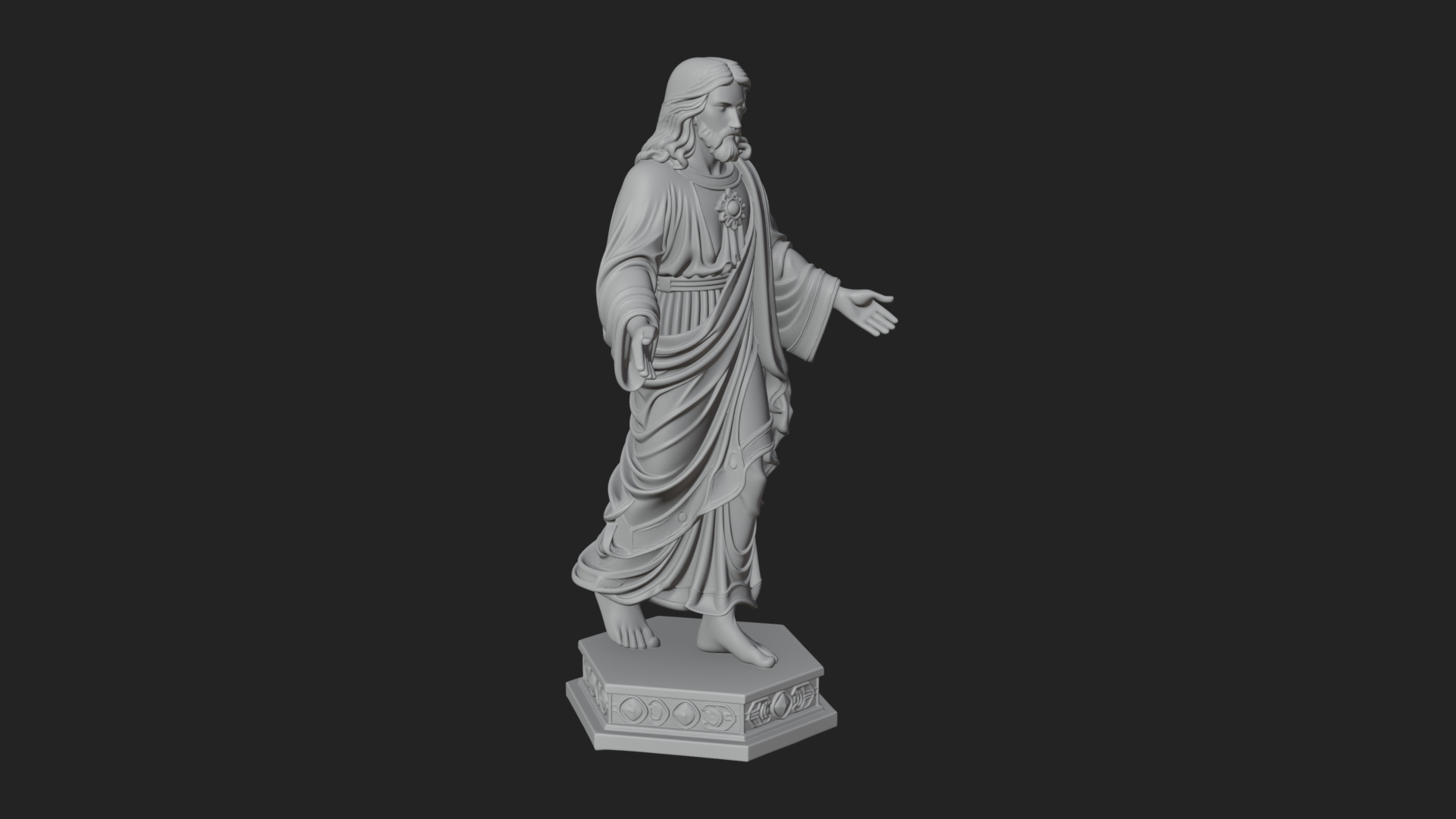 Blessing Christ Statue Design 7 3D Print Model 3D Model