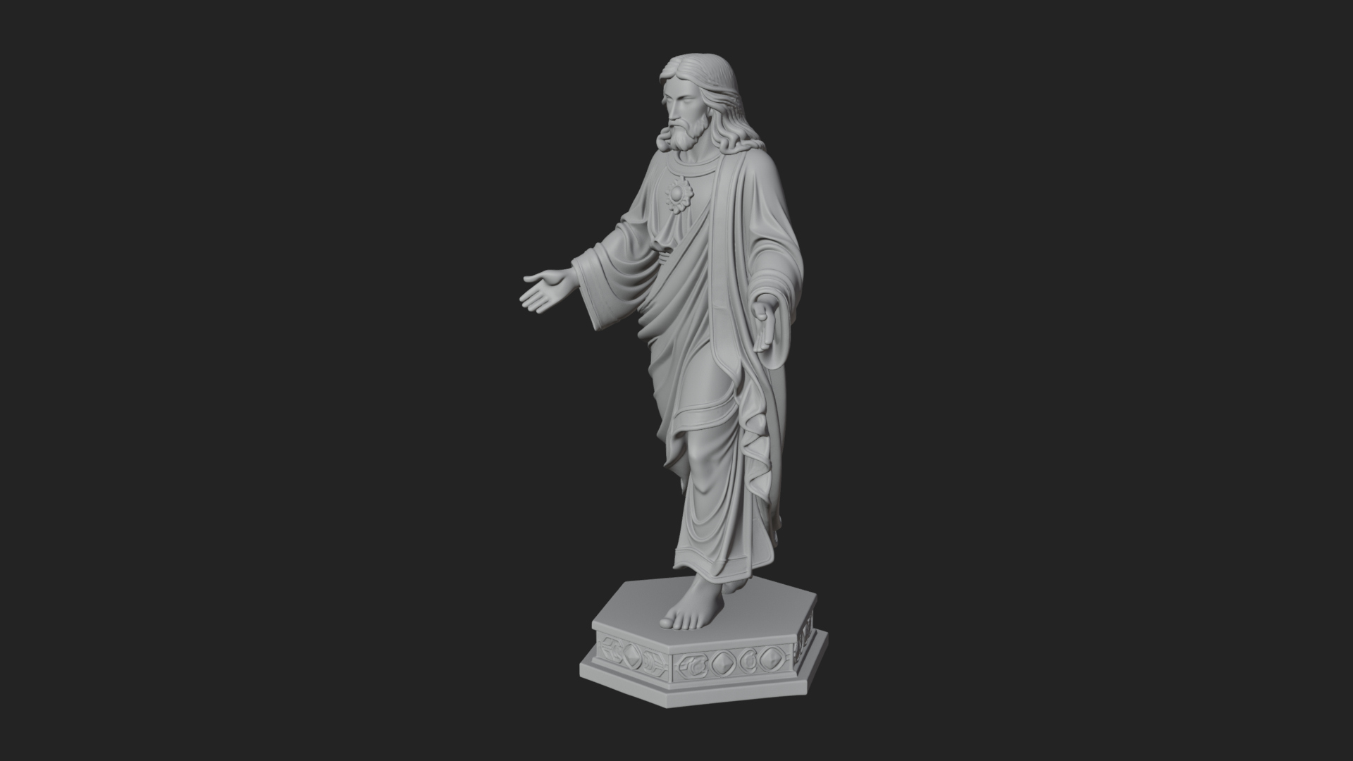 Blessing Christ Statue Design 7 3D Print Model 3D Model