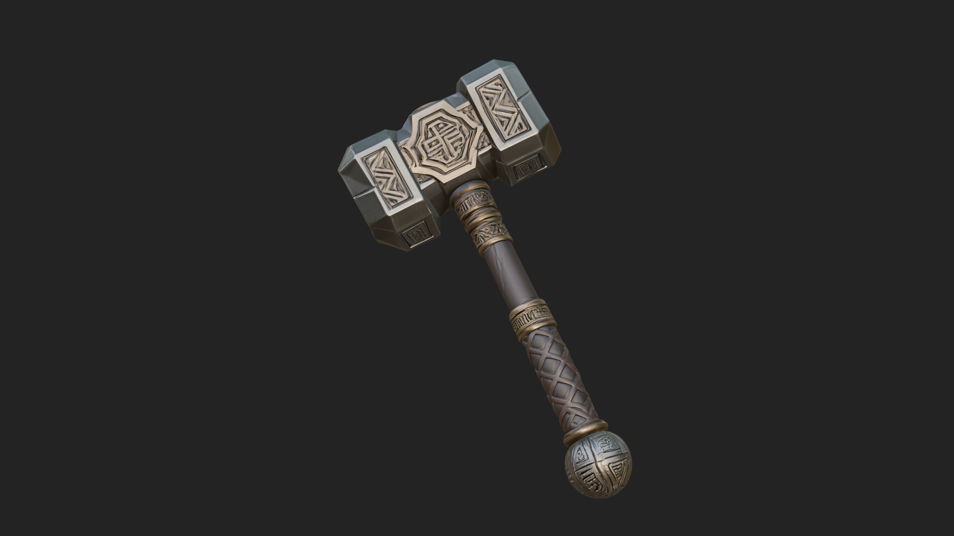 Block Head War Hammer Model Design 1 3D Print Model 3D Model