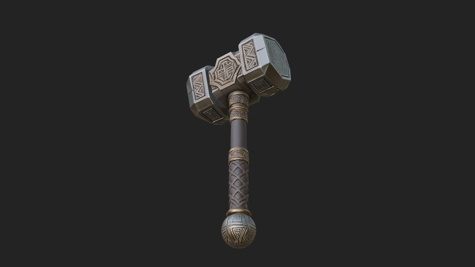 Block Head War Hammer Model Design 1 3D Print Model 3D Model