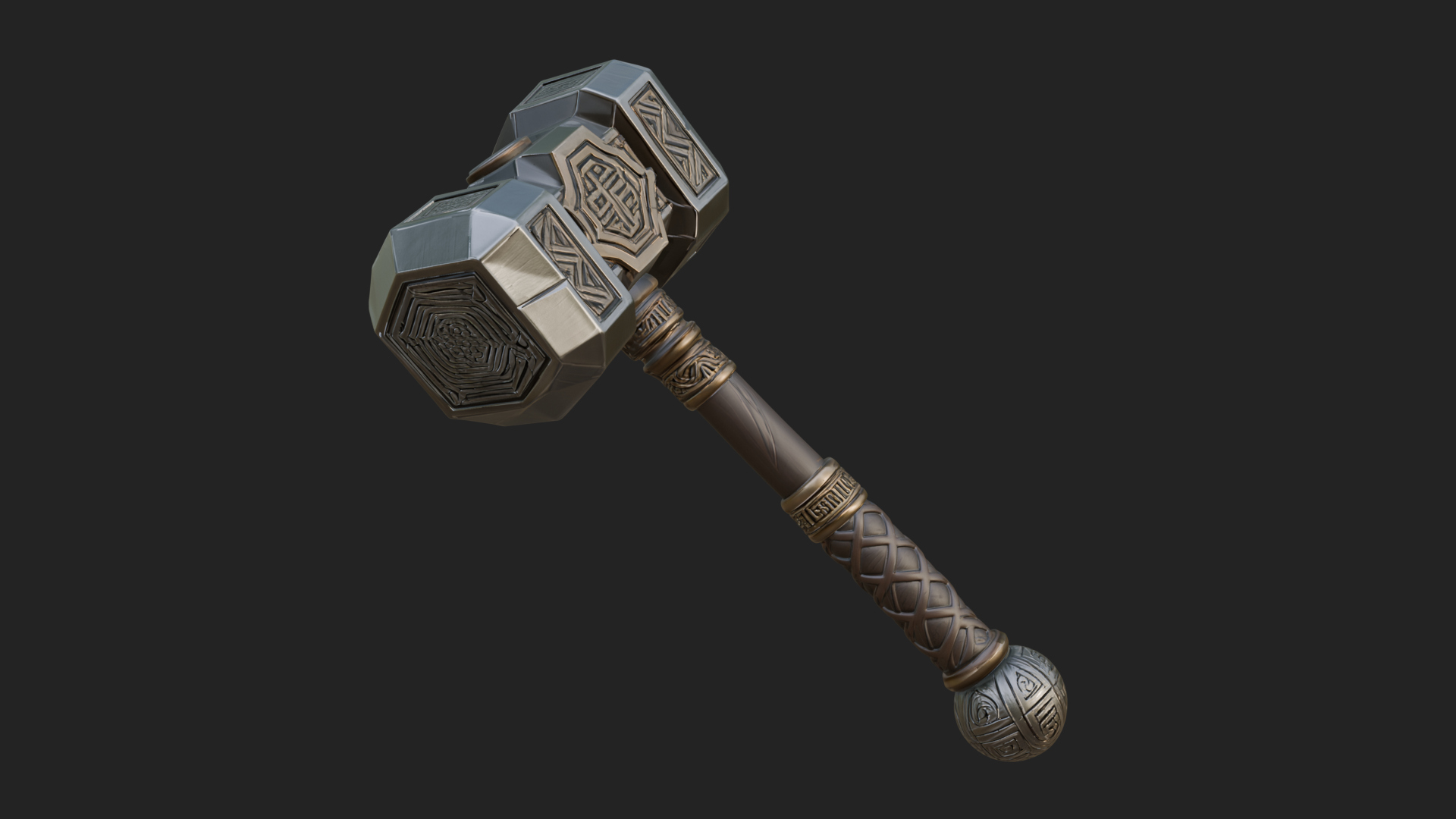 Block Head War Hammer Model Design 1 3D Print Model 3D Model