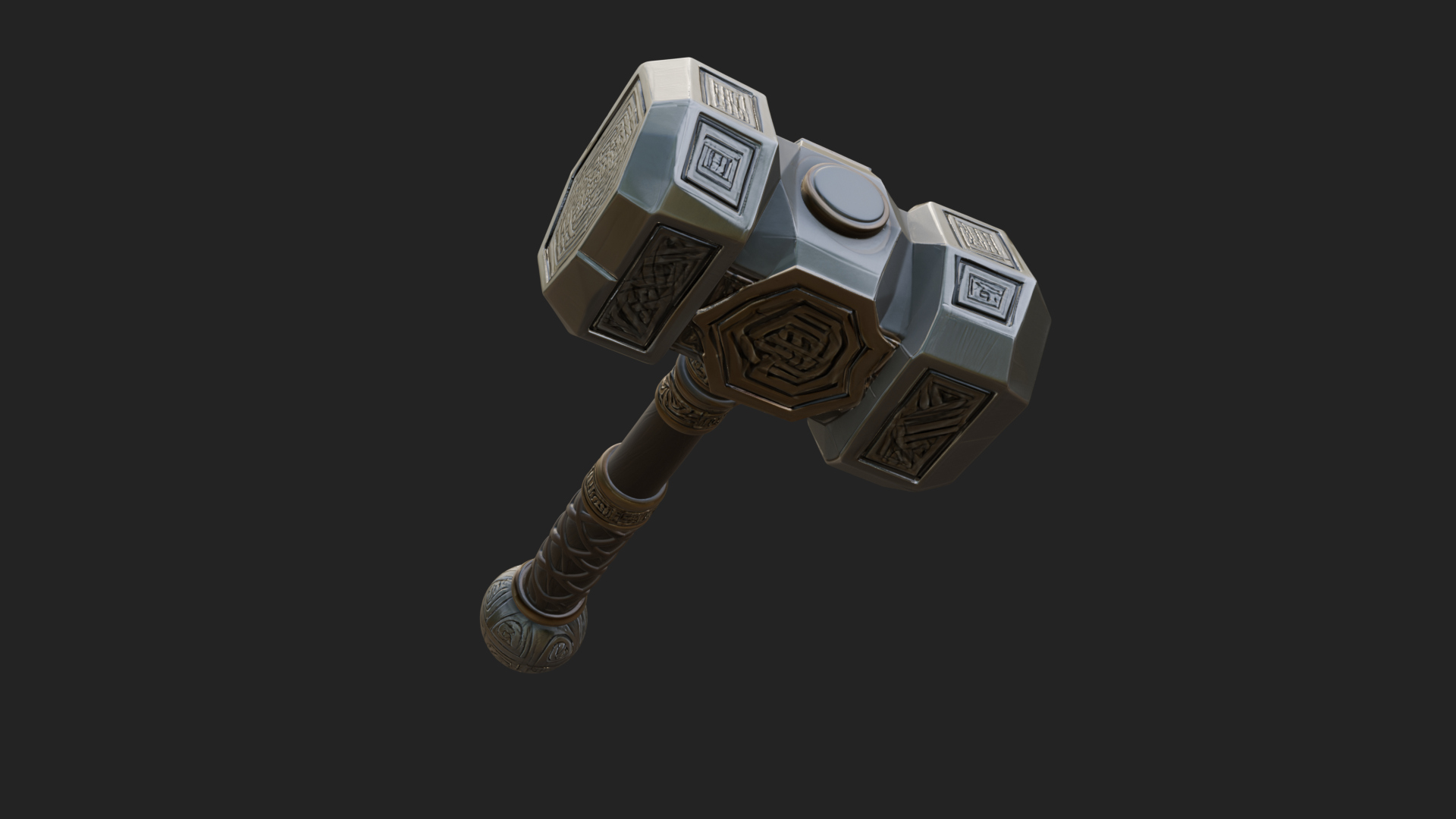 Block Head War Hammer Model Design 1 3D Print Model 3D Model