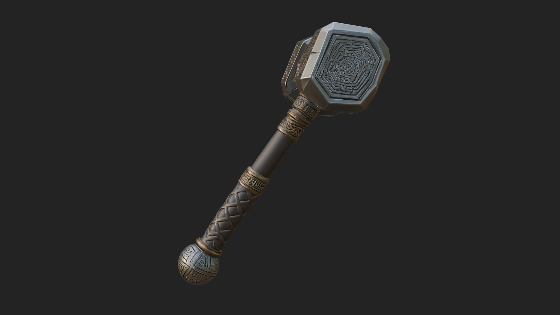 Block Head War Hammer Model Design 1 3D Print Model 3D Model