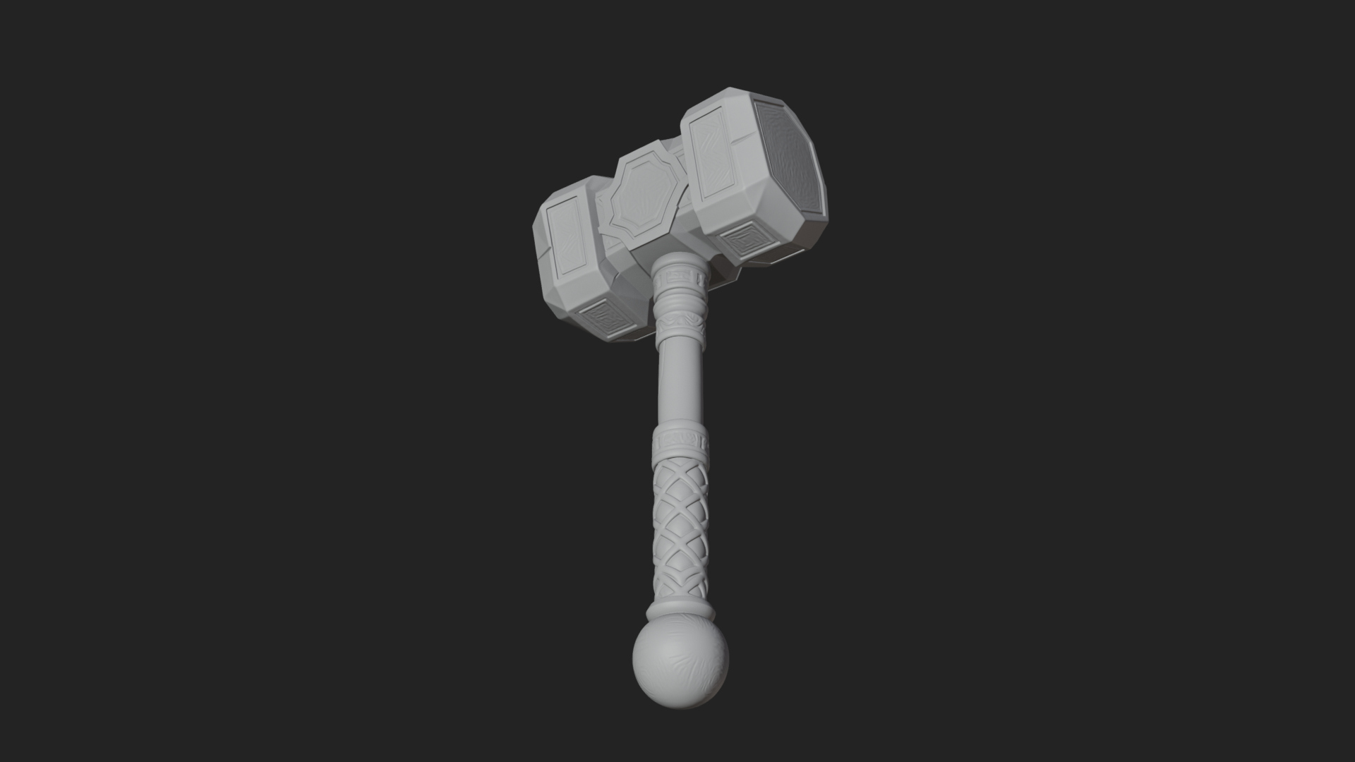 Block Head War Hammer Model Design 1 3D Print Model 3D Model