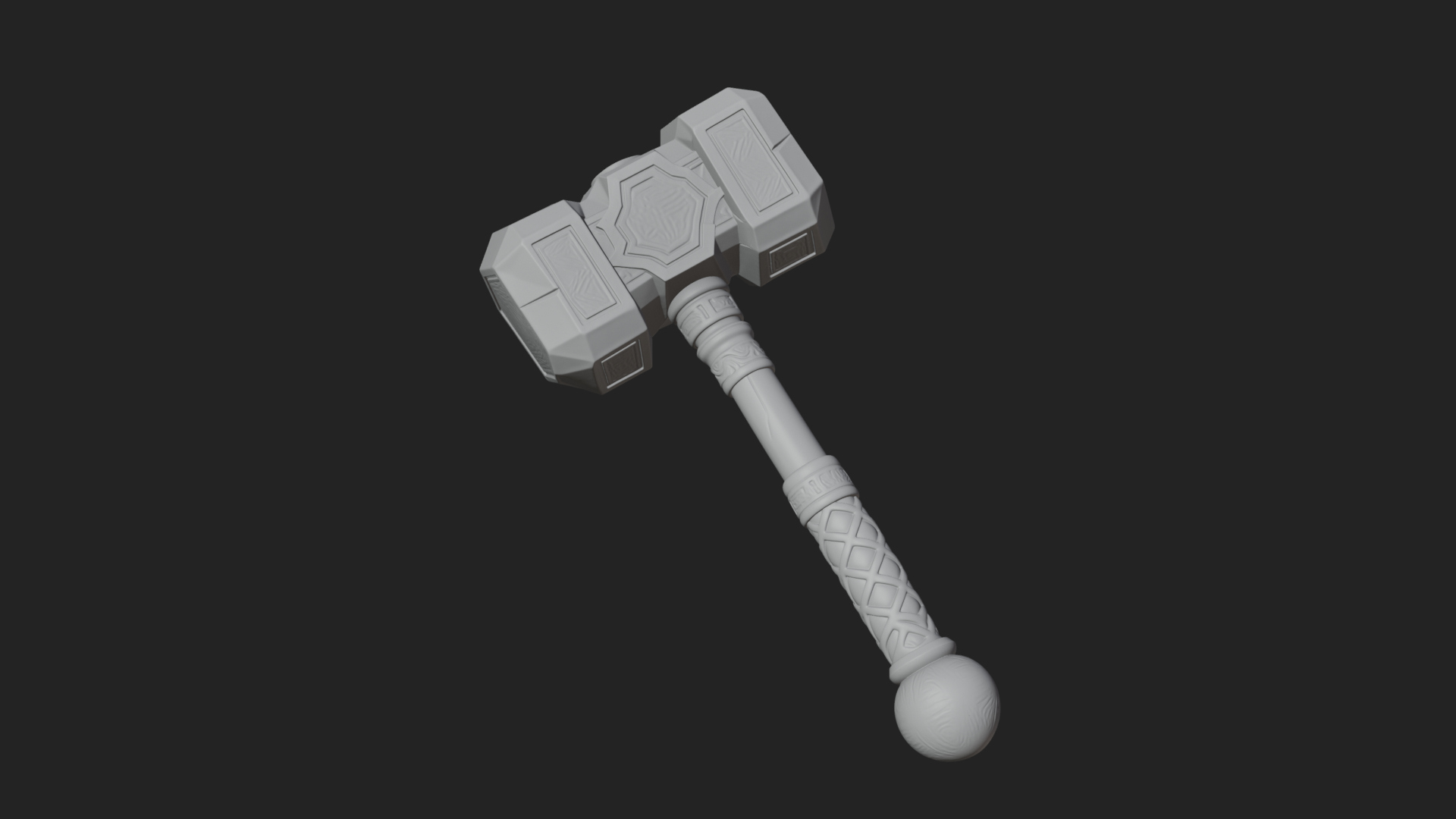Block Head War Hammer Model Design 1 3D Print Model 3D Model