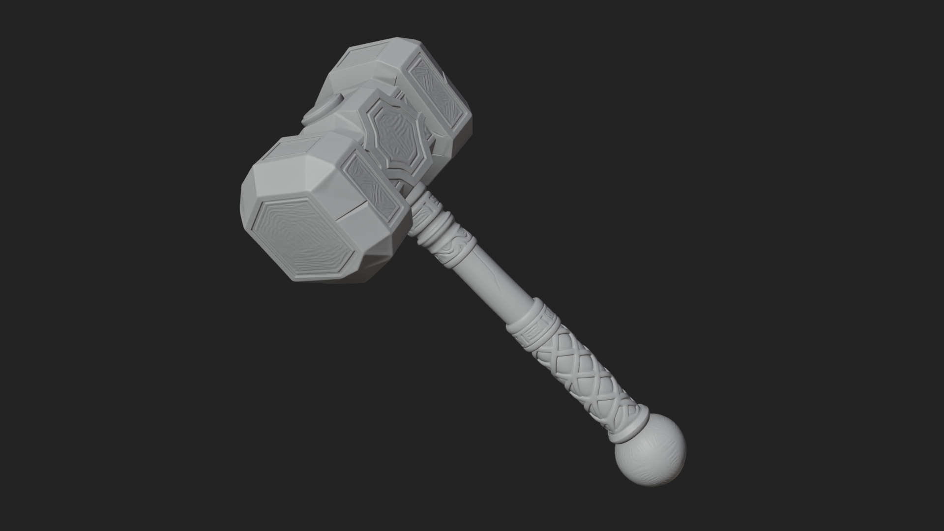 Block Head War Hammer Model Design 1 3D Print Model 3D Model