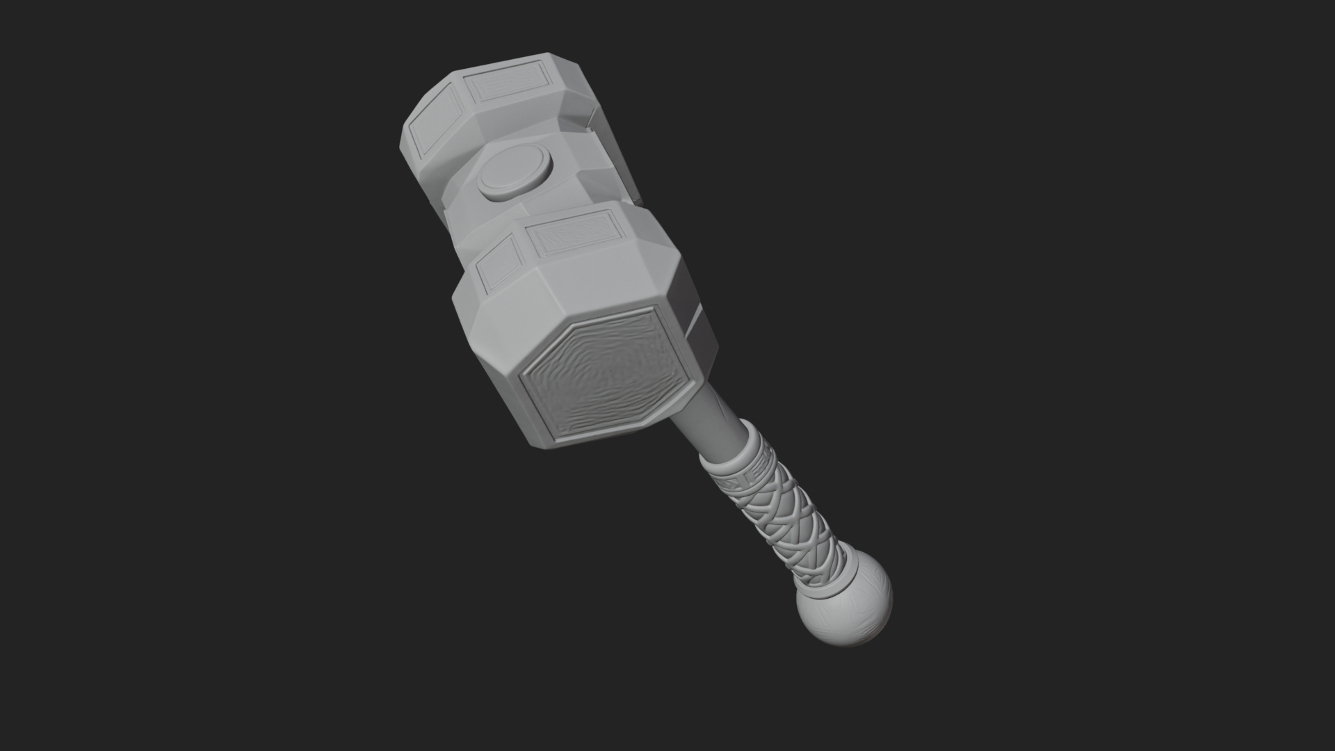 Block Head War Hammer Model Design 1 3D Print Model 3D Model