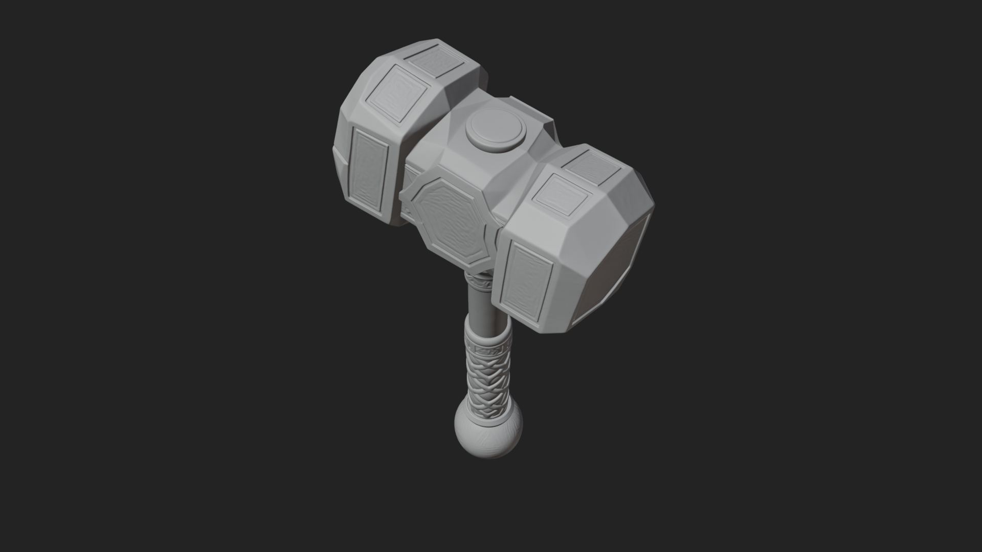 Block Head War Hammer Model Design 1 3D Print Model 3D Model
