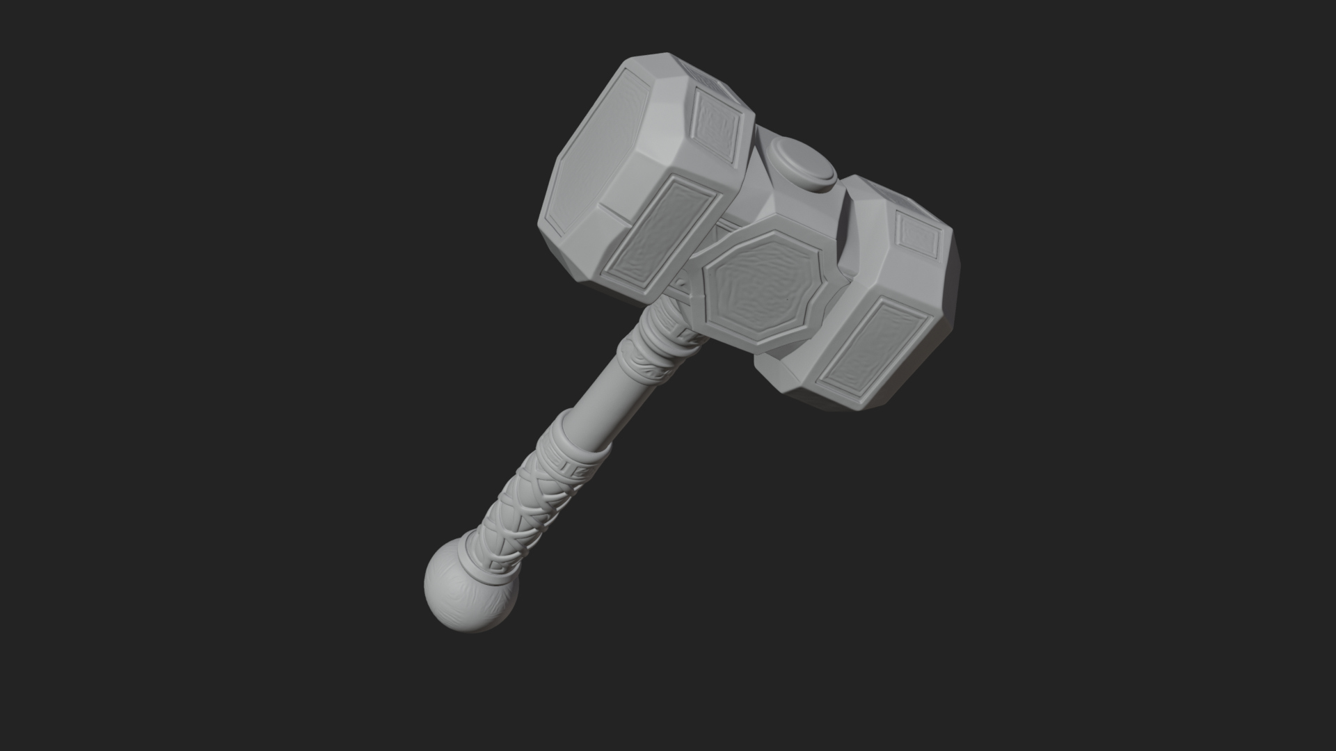 Block Head War Hammer Model Design 1 3D Print Model 3D Model
