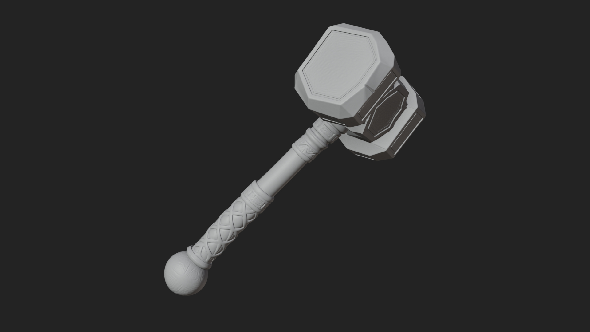 Block Head War Hammer Model Design 1 3D Print Model 3D Model