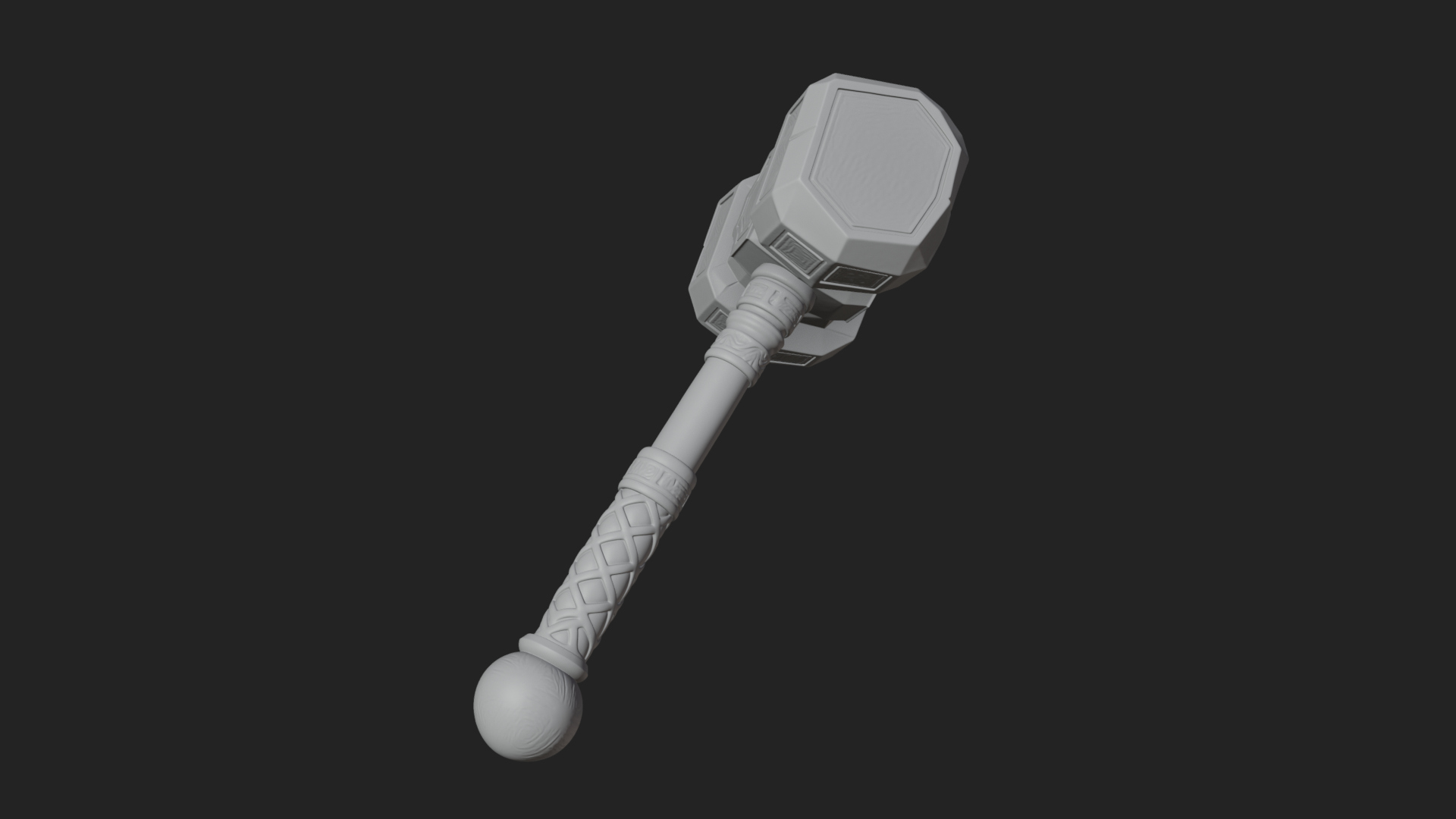 Block Head War Hammer Model Design 1 3D Print Model 3D Model