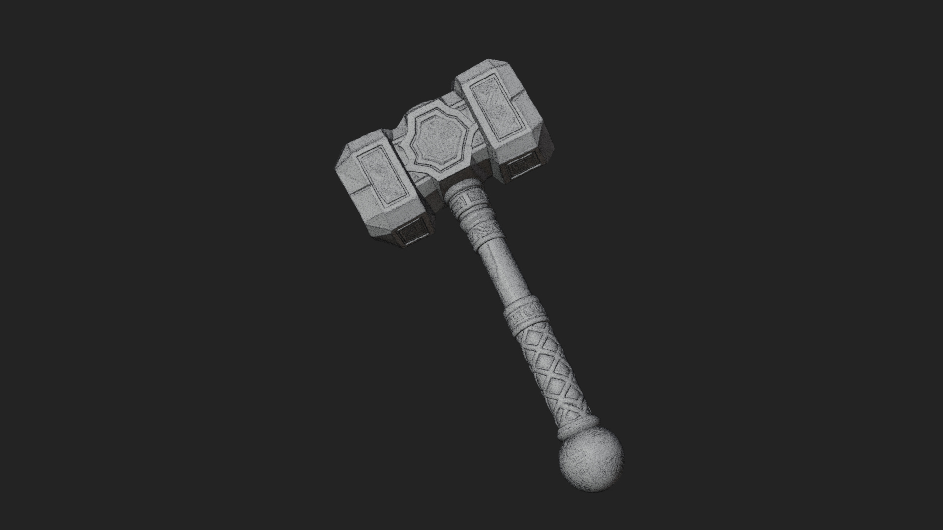 Block Head War Hammer Model Design 1 3D Print Model 3D Model