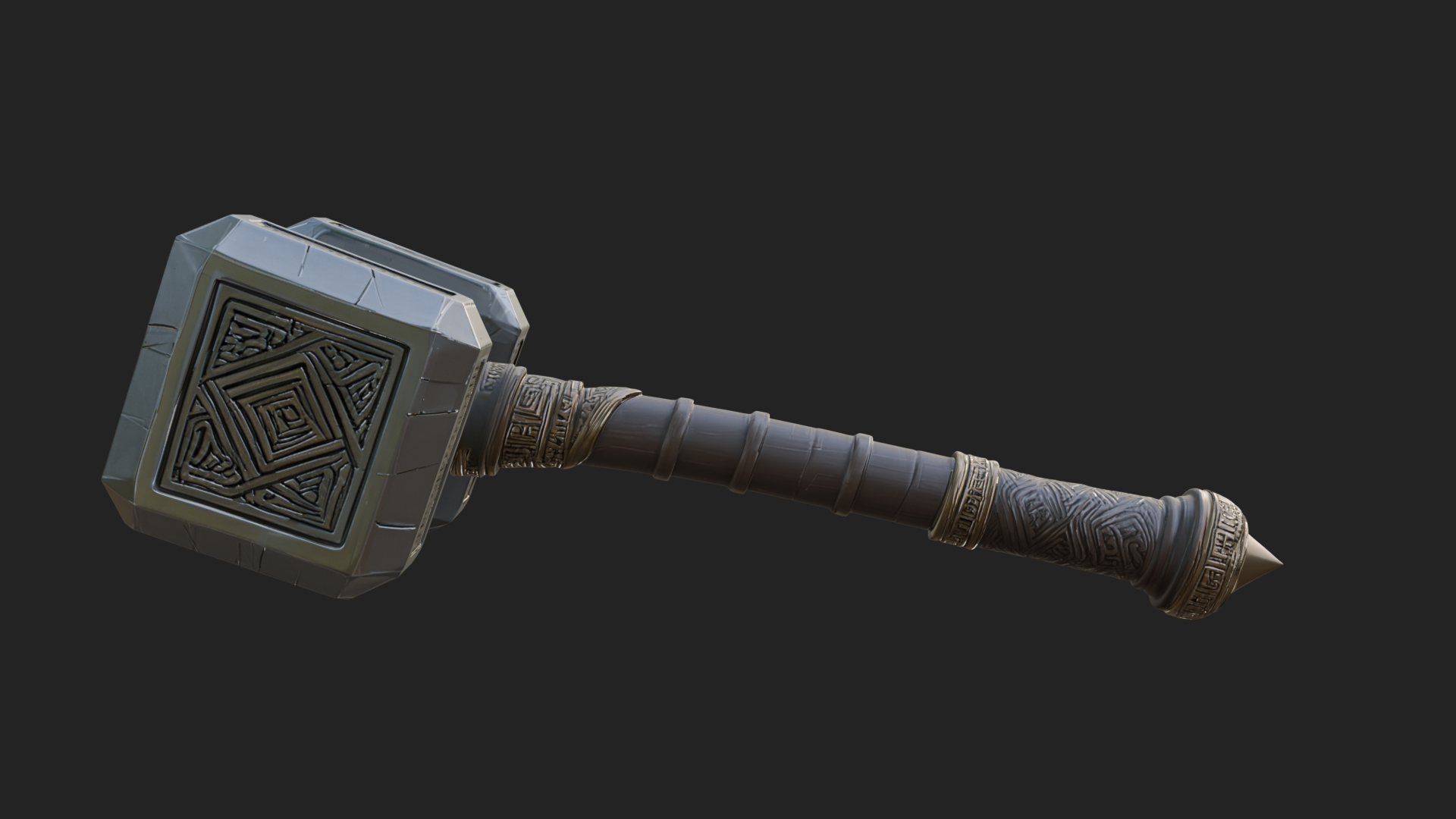 Block Head War Hammer Model Design 10 3D Print Model 3D Model