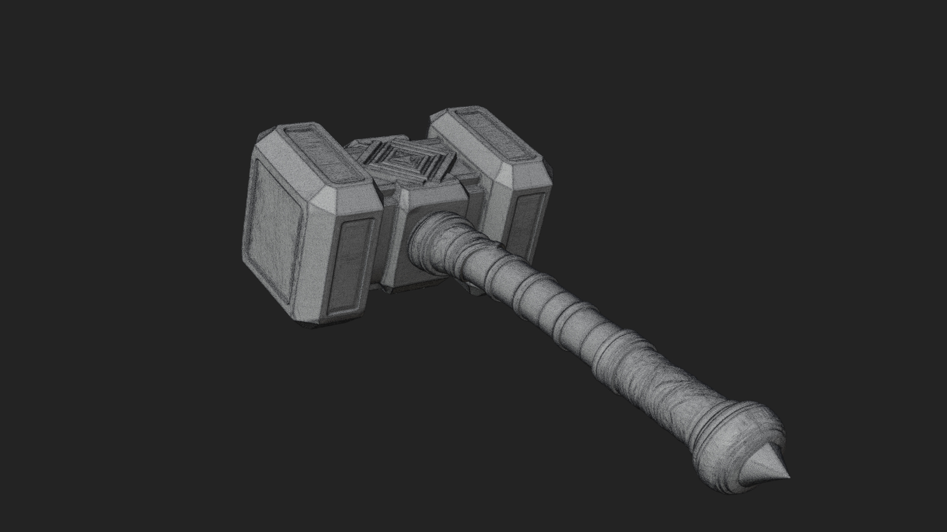 Block Head War Hammer Model Design 10 3D Print Model 3D Model