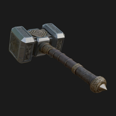 Block Head War Hammer Model Design 10 3D Print Model