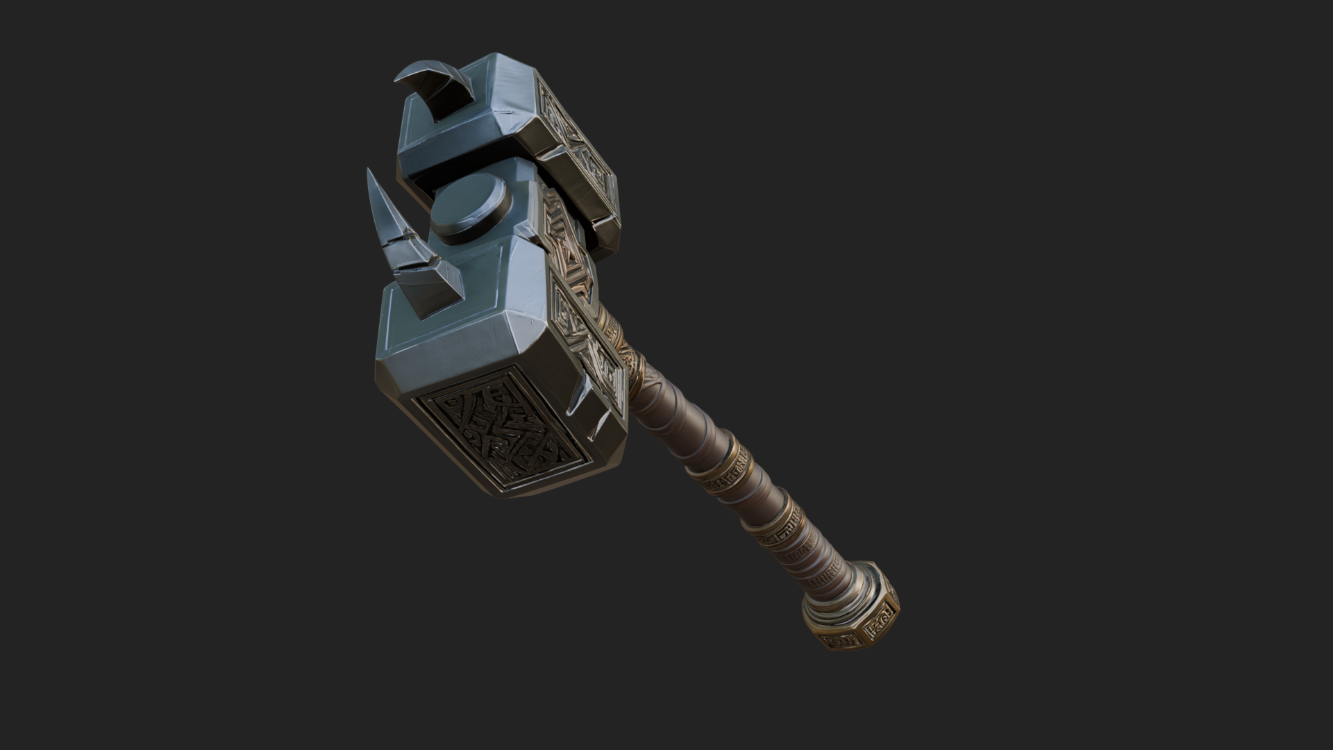 Block Head War Hammer Model Design 11 3D Print Model 3D Model