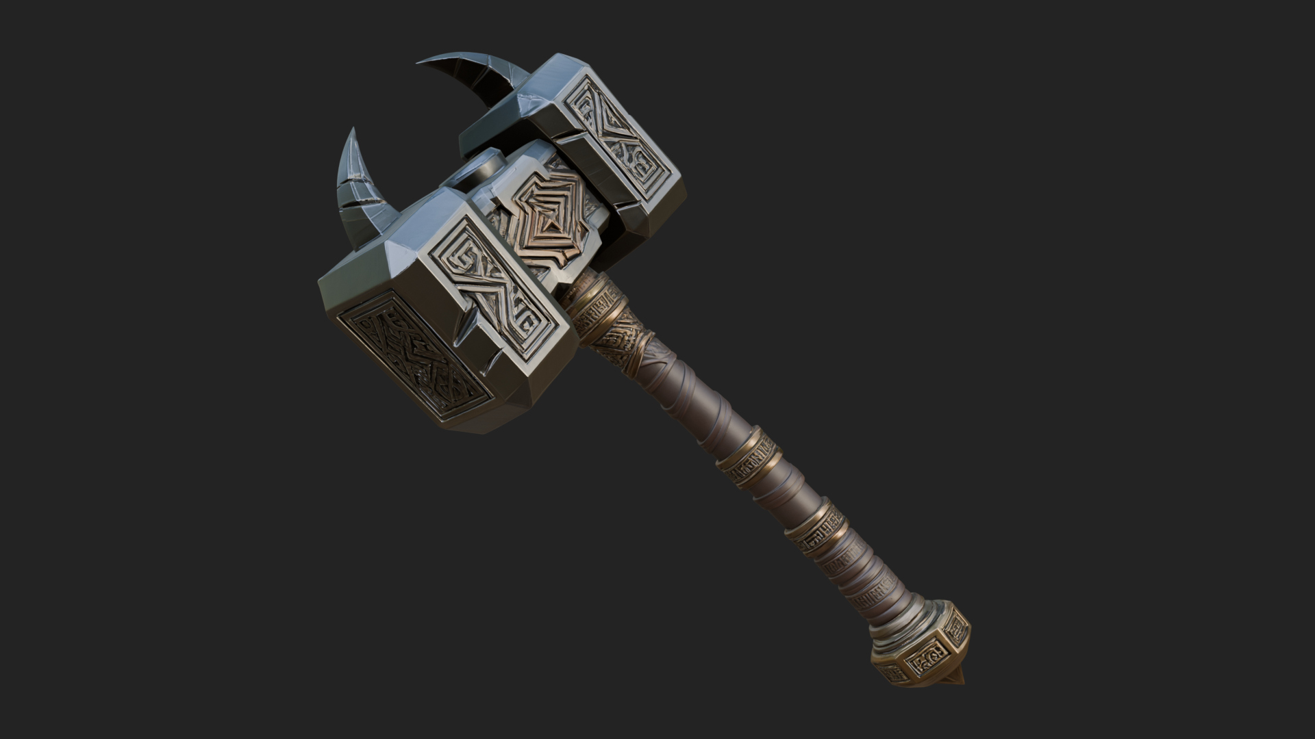 Block Head War Hammer Model Design 11 3D Print Model 3D Model