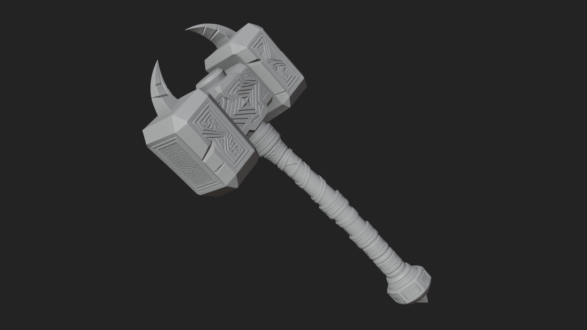 Block Head War Hammer Model Design 11 3D Print Model 3D Model