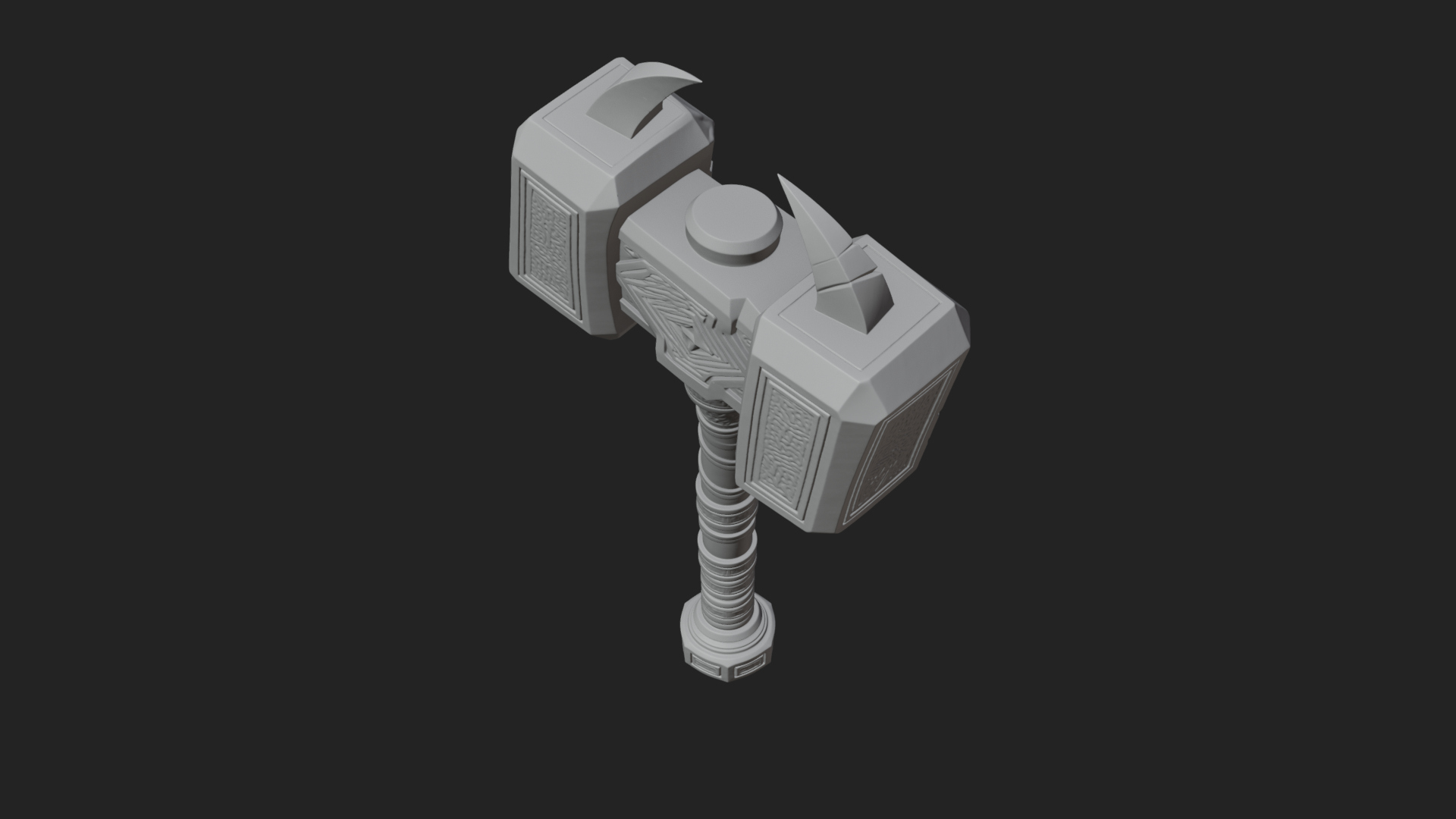 Block Head War Hammer Model Design 11 3D Print Model 3D Model