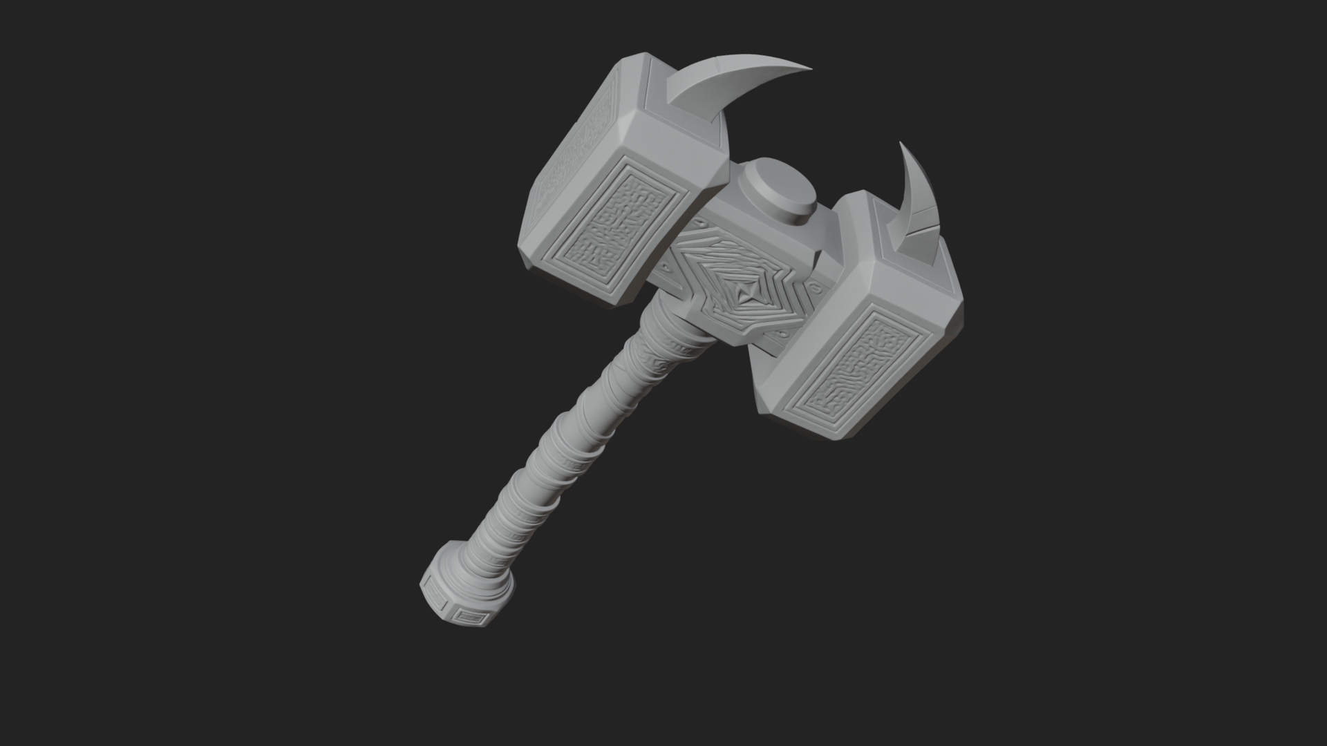 Block Head War Hammer Model Design 11 3D Print Model 3D Model
