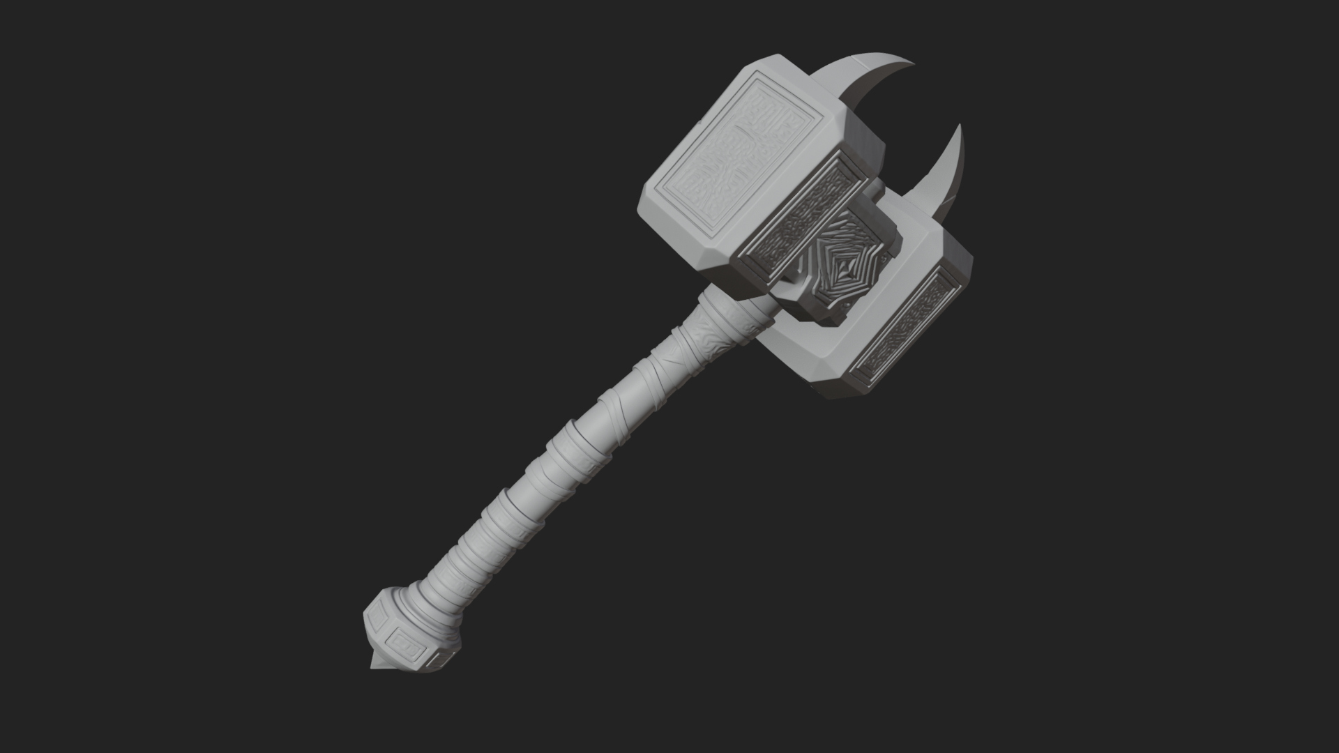 Block Head War Hammer Model Design 11 3D Print Model 3D Model