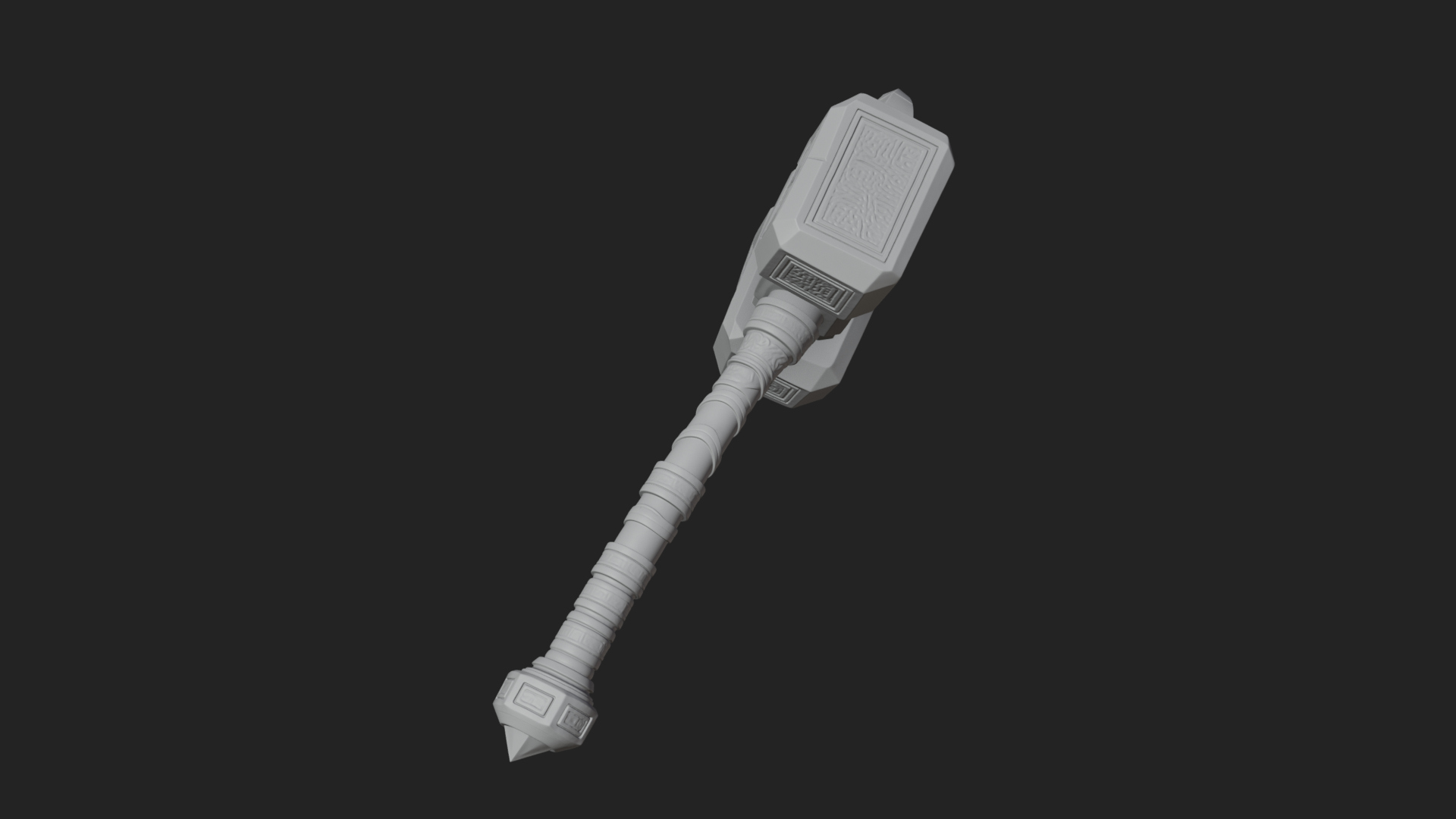 Block Head War Hammer Model Design 11 3D Print Model 3D Model