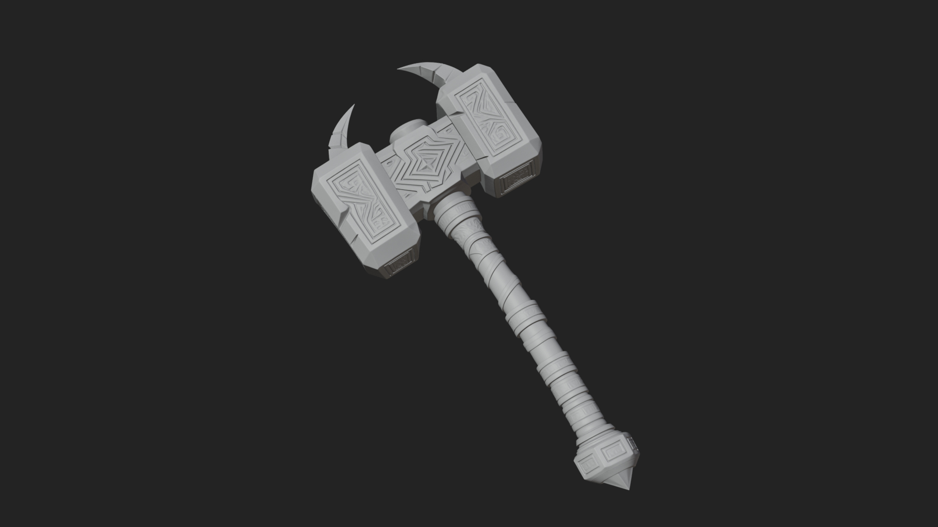 Block Head War Hammer Model Design 11 3D Print Model 3D Model
