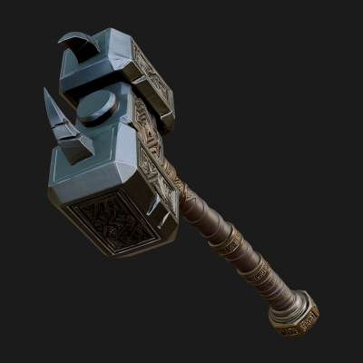 Block Head War Hammer Model Design 11 3D Print Model