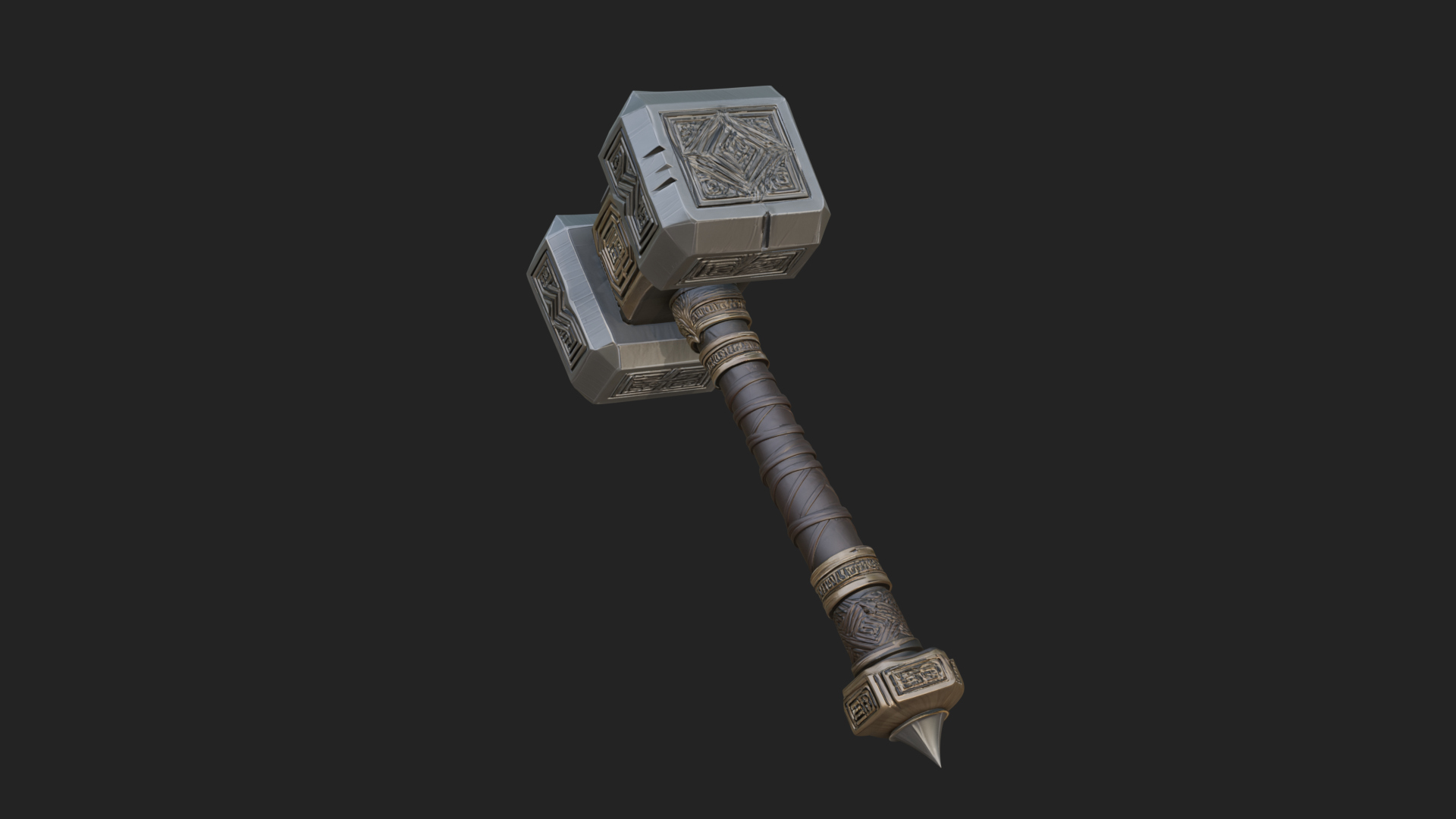 Block Head War Hammer Model Design 12 3D Print Model 3D Model