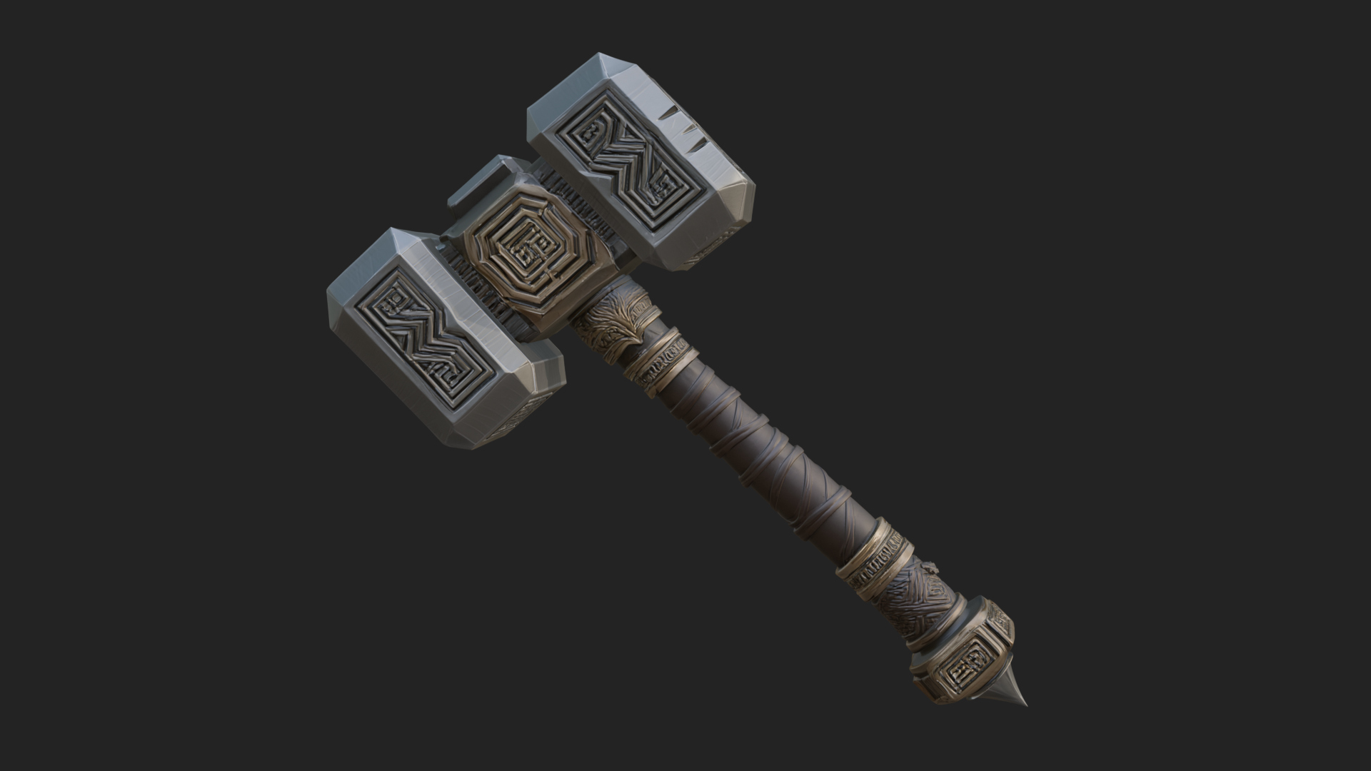 Block Head War Hammer Model Design 12 3D Print Model 3D Model