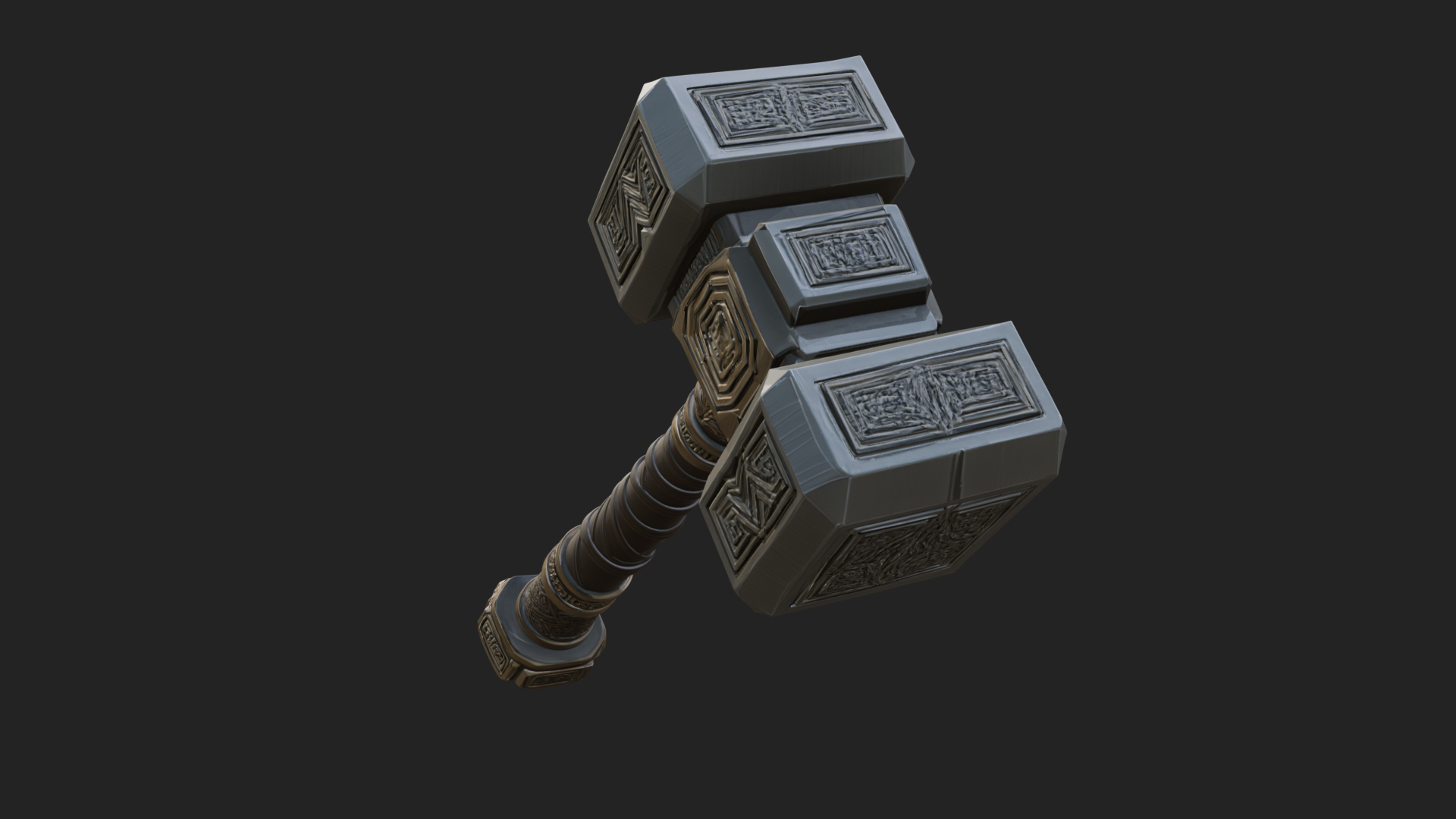 Block Head War Hammer Model Design 12 3D Print Model 3D Model