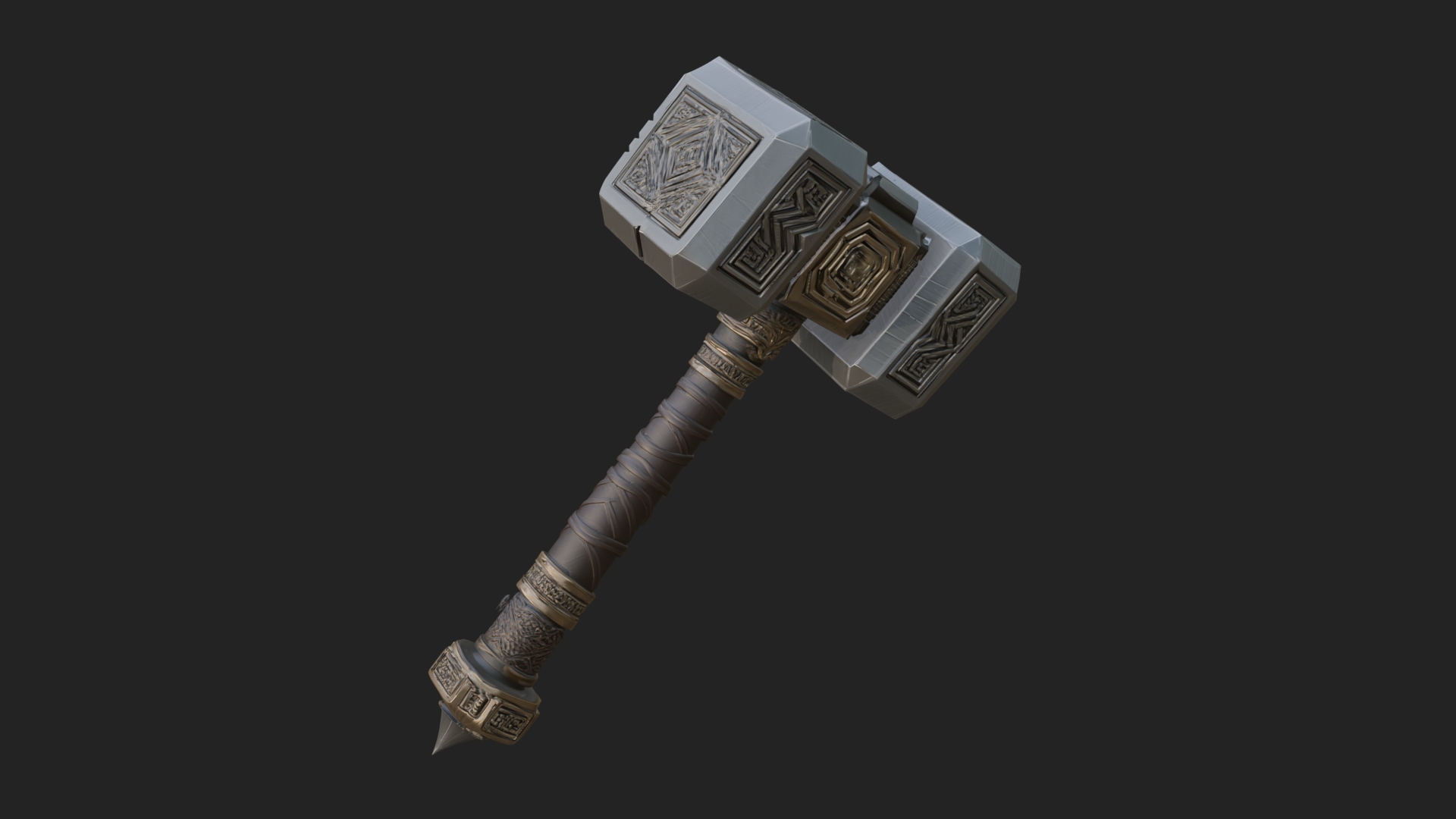 Block Head War Hammer Model Design 12 3D Print Model 3D Model