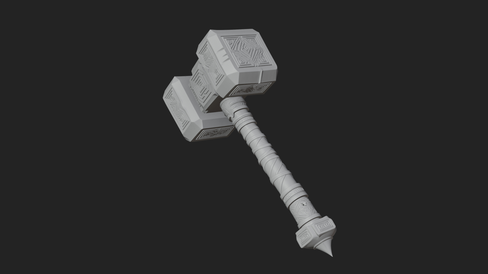 Block Head War Hammer Model Design 12 3D Print Model 3D Model