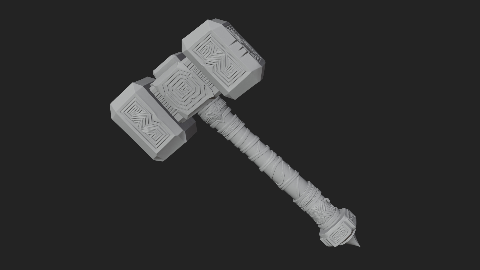 Block Head War Hammer Model Design 12 3D Print Model 3D Model