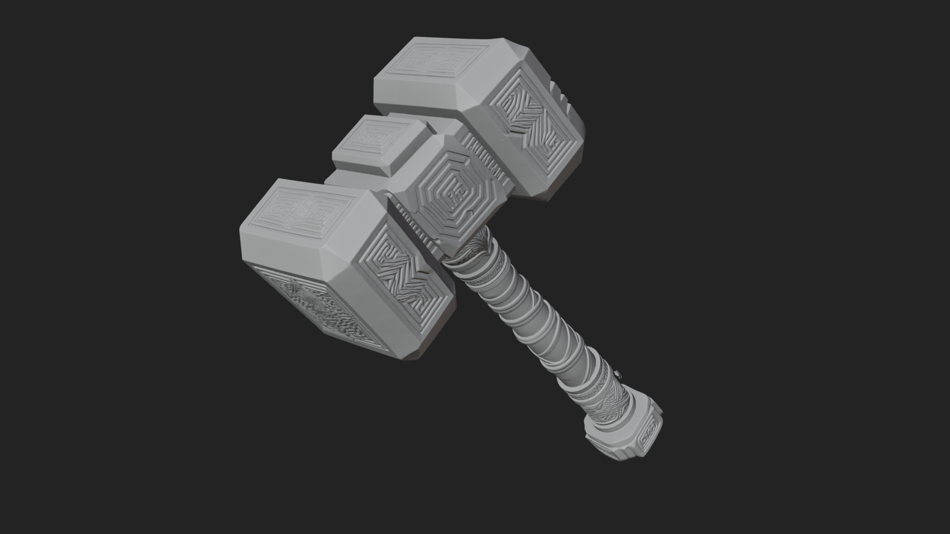 Block Head War Hammer Model Design 12 3D Print Model 3D Model