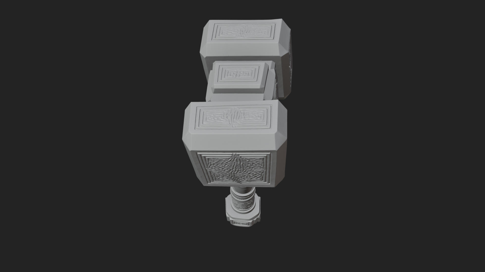 Block Head War Hammer Model Design 12 3D Print Model 3D Model
